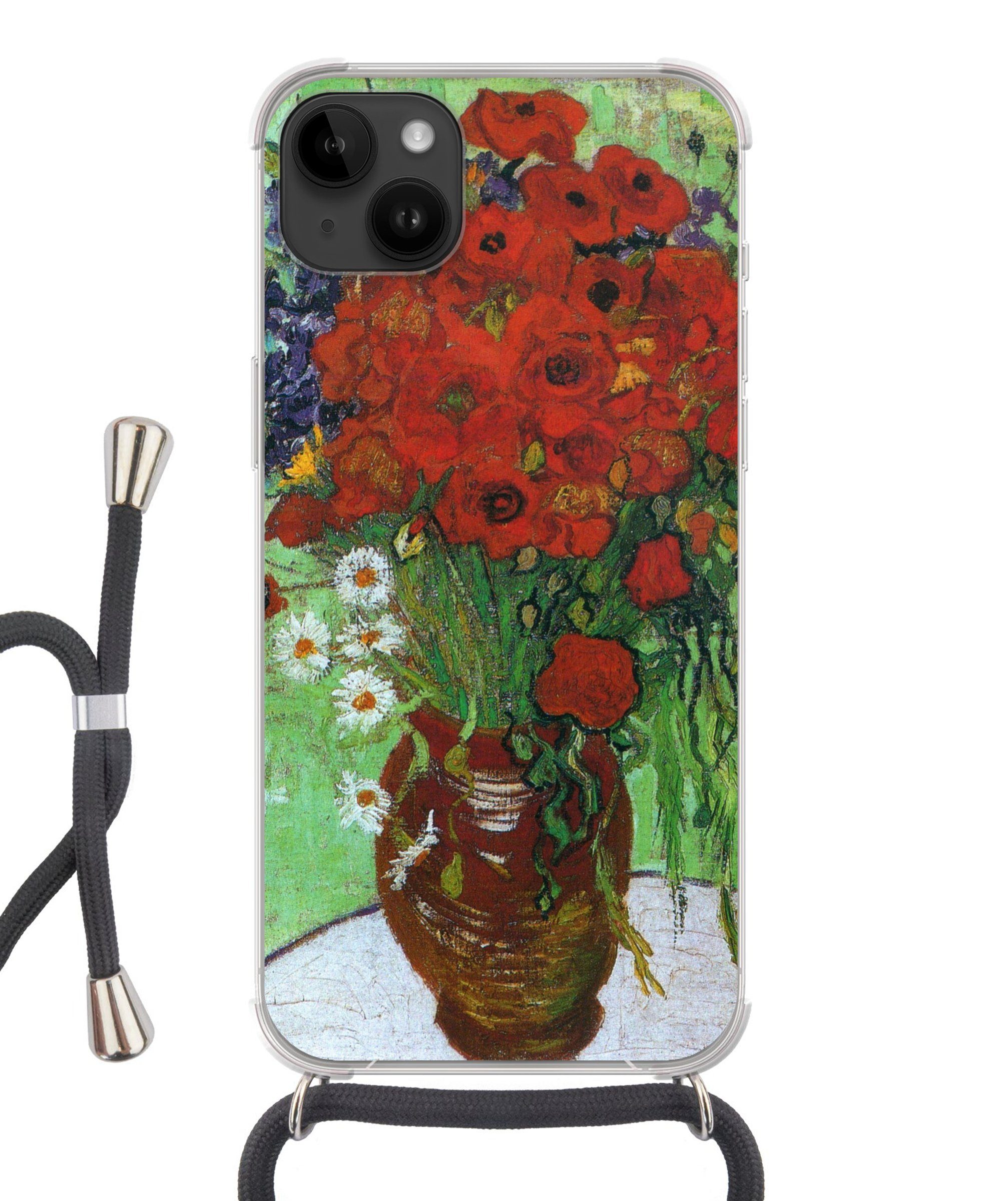 Muchowow Handyhülle Vase Mit Roten Mohnblumen Und Gänseblümchen Vincent Van Gogh Handyhülle 
