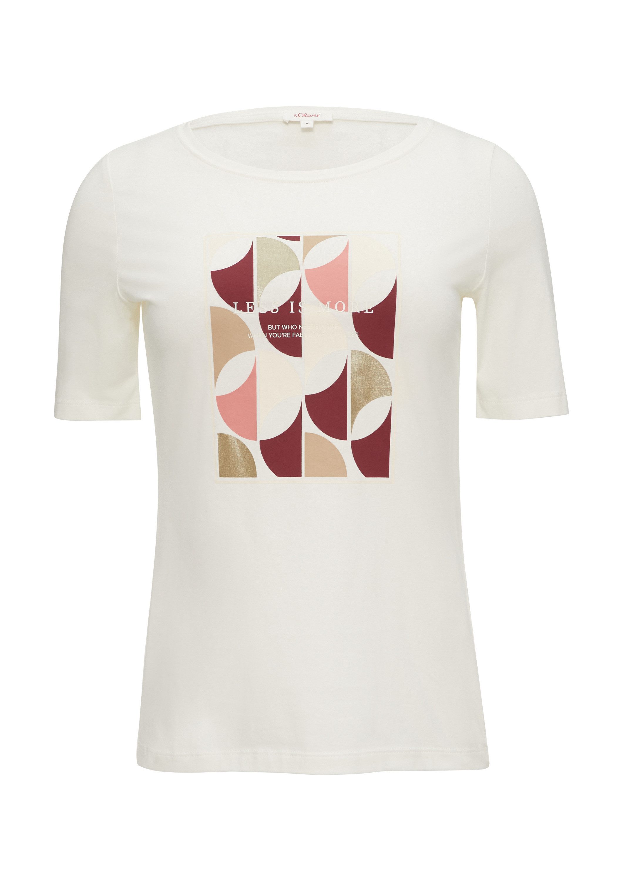 s.Oliver Kurzarmshirt T-Shirt T-Shirt mit Frontprint im Slim Fit günstig online kaufen
