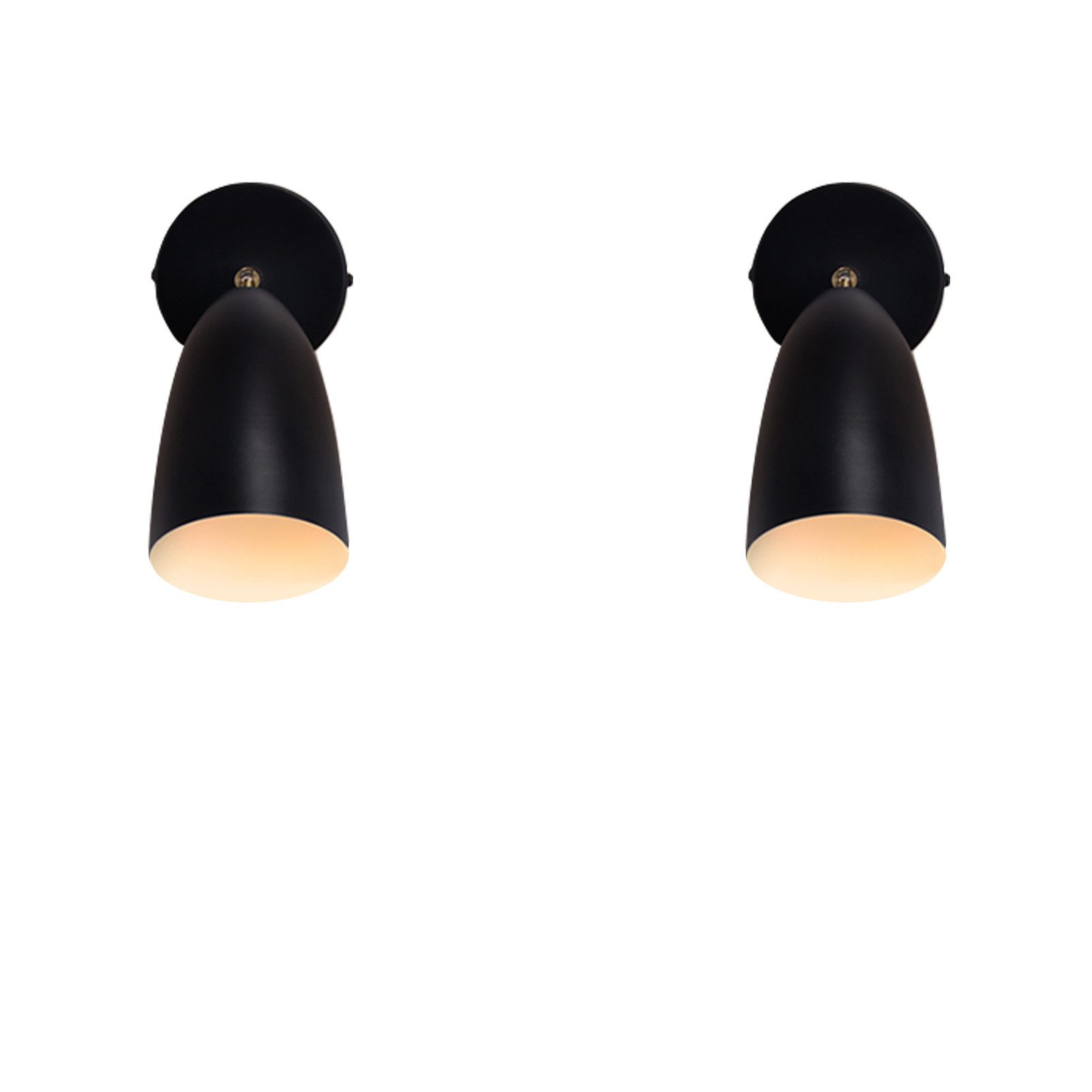 ZMH Wandleuchte Innen Schwarz/Weiß Vintage Einstellbar Wandspot Schlafzimmer Max.40W, Einfache Installation, LED fest integriert, Schwenkbar 350° Deckenlampe Retro GU10 für Wohnzimmer Flur