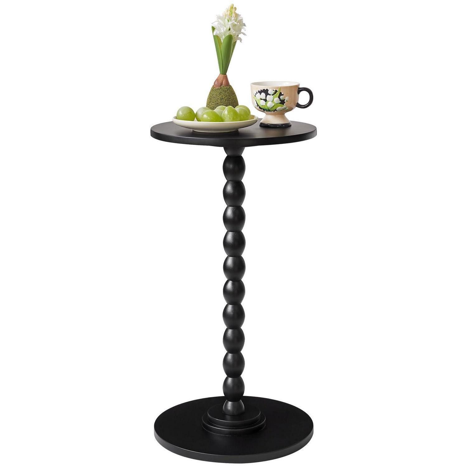 LuxusKollektion Beistelltisch Runder Beistelltisch Schwarz 30x30x55cm (1-St)