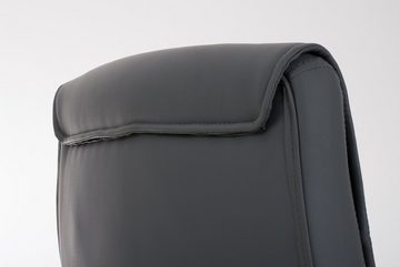 TPFLiving Besucherstuhl Kara mit hochwertig gepolsterter Sitzfläche - Konferenzstuhl (Küchenstuhl - Esszimmerstuhl - Wohnzimmerstuhl), Gestell: Metall chrom - Sitzfläche: Kunstleder grau
