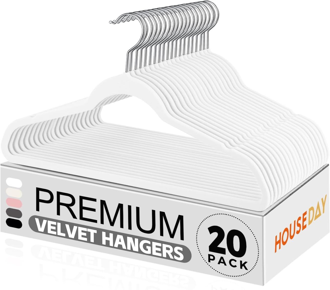 House Day Kleiderbügel Samt, rutschfest, (Packung, 20-tlg), mit 360° drehbarer Haken in Roségold/Silber, bis 4.5kg belastbar