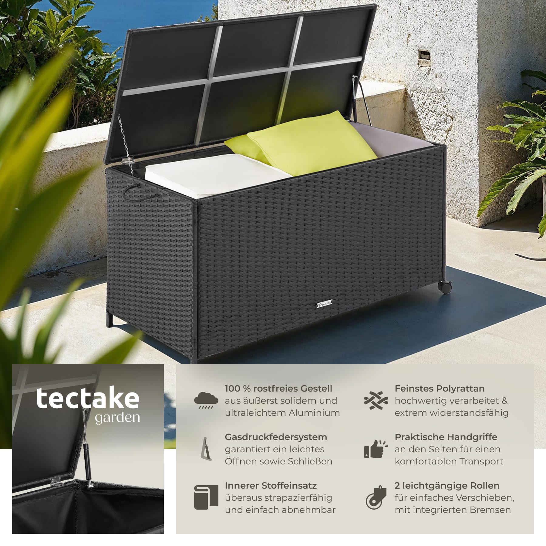 tectake Gartenbox Auflagenbox (1 St., Volumen: 297 L), 297 l, mit Aluminium günstig online kaufen