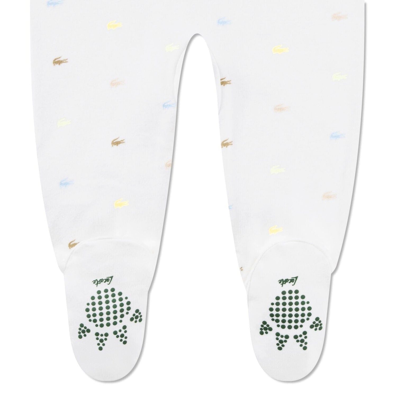 Lacoste Strampler Lacoste Baby-Strampler mit Füßchen – weiß, Jersey