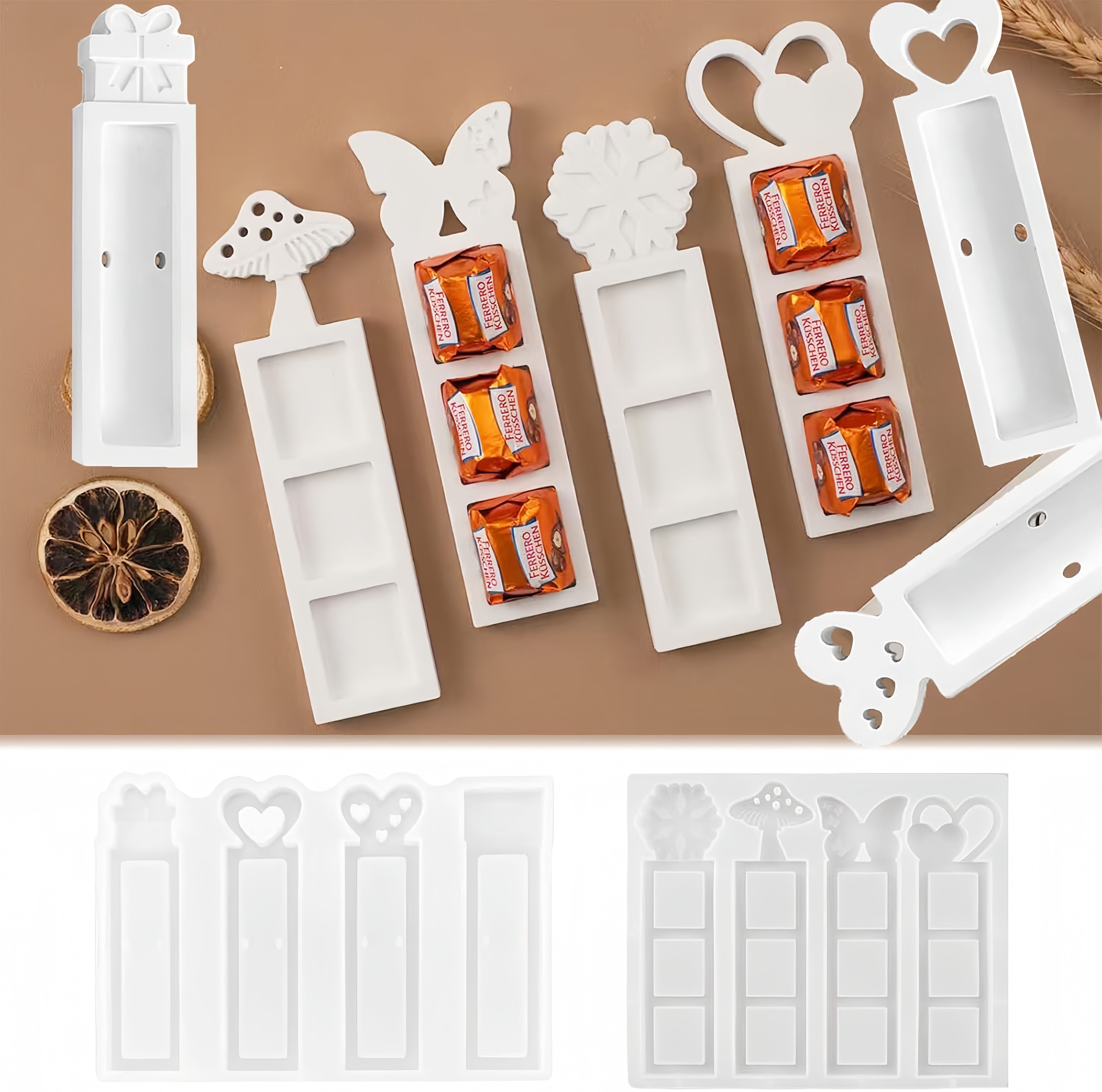 FOUORTUNATE-BEE Silikonform 8er Set Silikonformen – Geschenkbox für Lippenstift und Schokolade, Form zum Herstellen von Aufbewahrungen für Lippenstift und Süßigkeiten