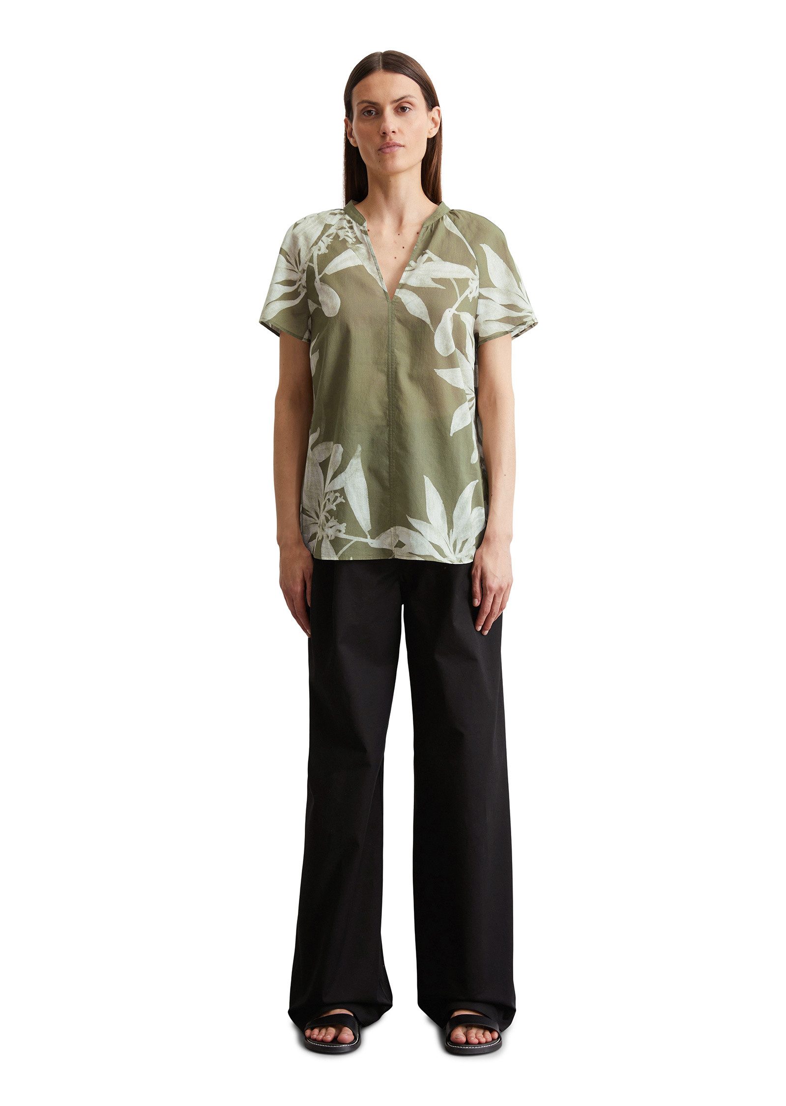 Marc O'Polo Kurzarmbluse aus leichtem Baumwolle-Voile