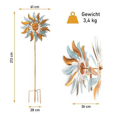 Lemodo Windspiel Windrad "Fire Flower", richtet sich nach dem Wind aus