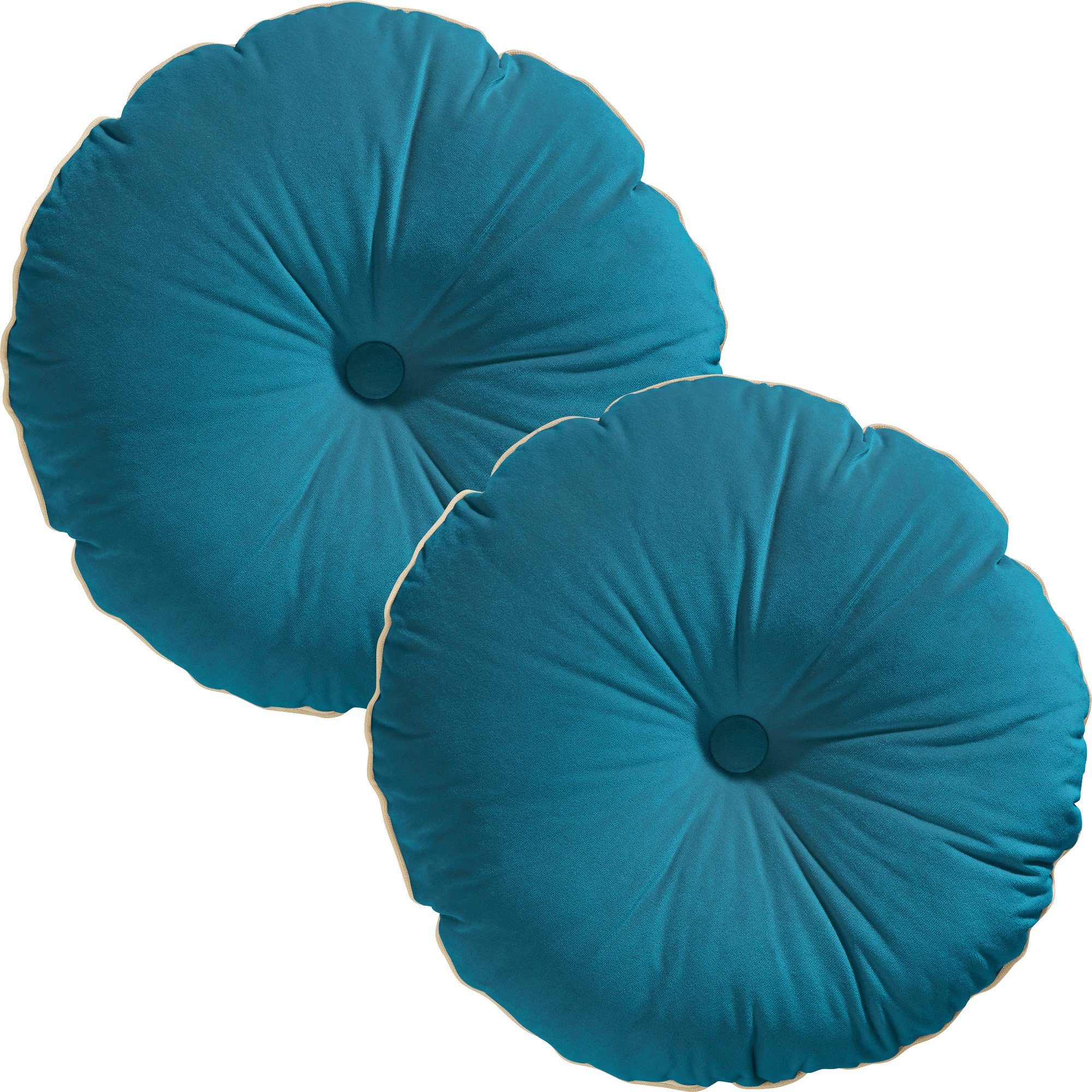 Erwin Müller Декоративные подушки Подушки "Manchester" rund 2er-Pack, gefüllt, Velours Uni