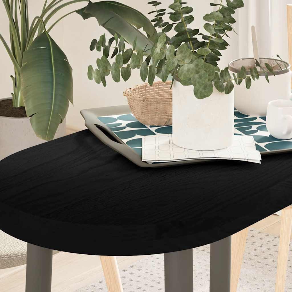 vidaXL Tischplatte Tischplatte Dunkelbraun 80x40x4 cm Massivholz Eiche Oval (1 St)