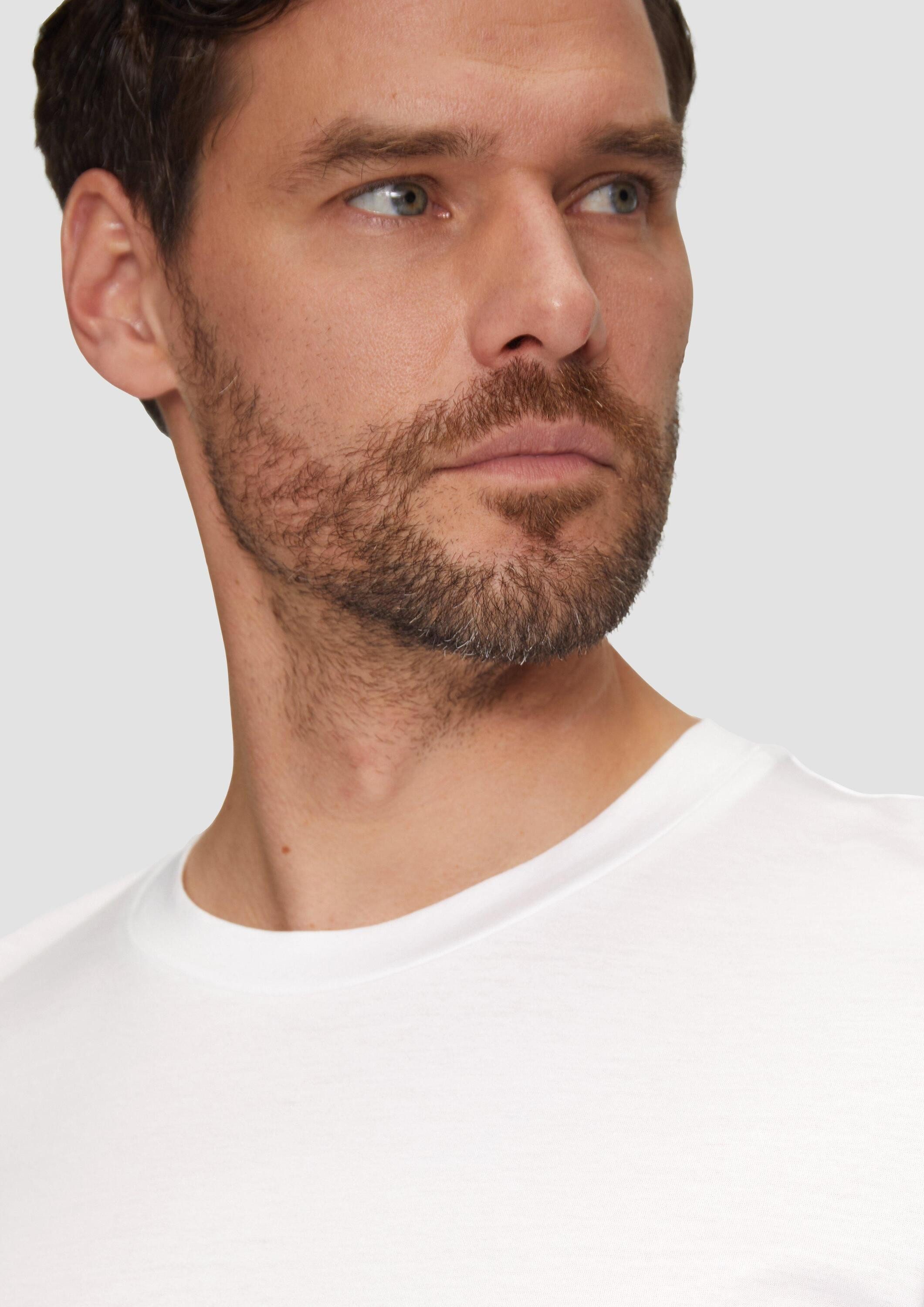 s.Oliver Kurzarmshirt T-Shirt Jerseyshirt im Slim Fit aus merzerisierter Baumwolle