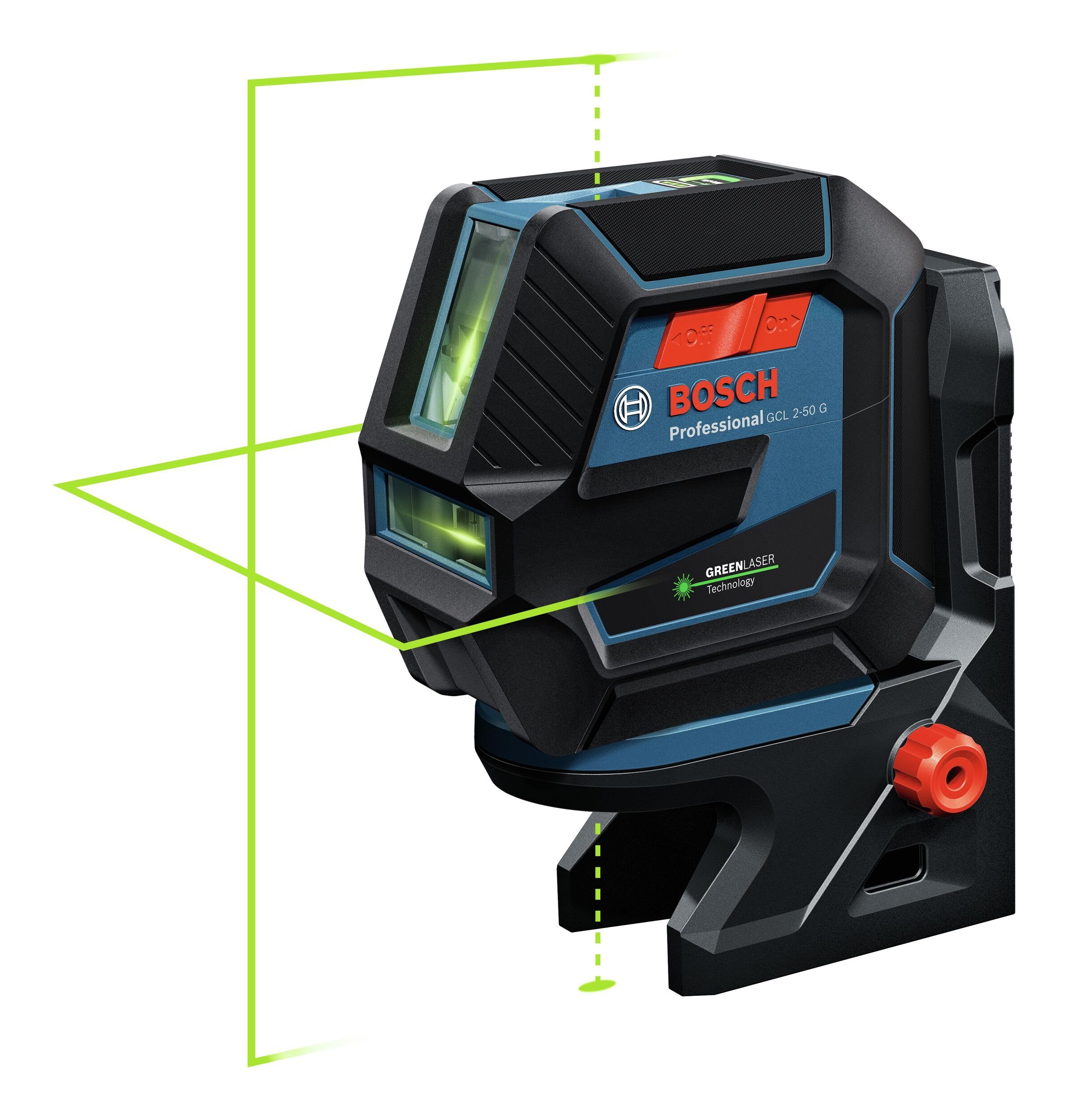 Bosch Professional Punkt- und Linienlaser GCL 2-50 G, Kombilaser mit Deckenklemme & Schutztasche - im Handwerkerkoffer