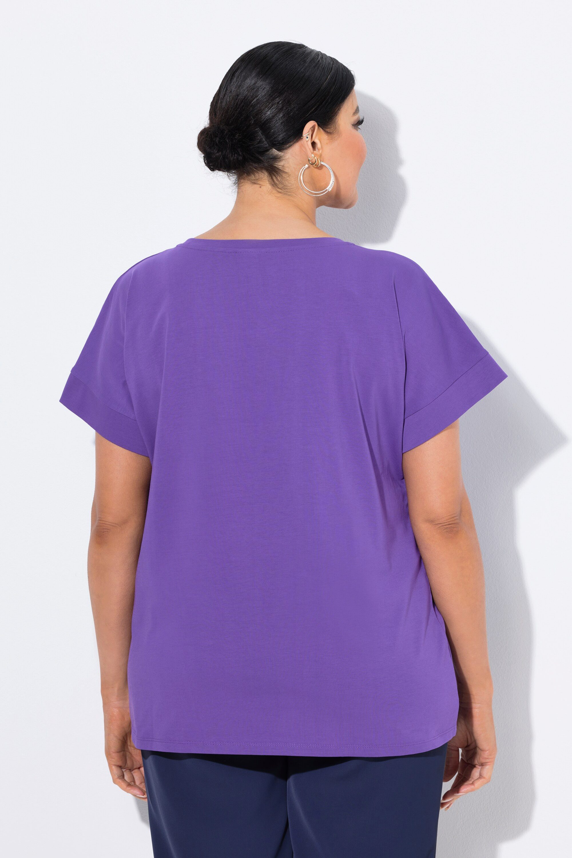 Ulla Popken T-Shirt T-Shirt Blüte oversized Rundhals Halbarm – Bild 3 von 4
