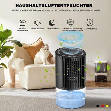 MAGICSHE Luftentfeuchter Entfeuchtung 0.35l/Tag,Unterhalb von 39dB, Tank 1 l,Automatisches Auftauen Luftentfeuchter,Leichter Luftreiniger