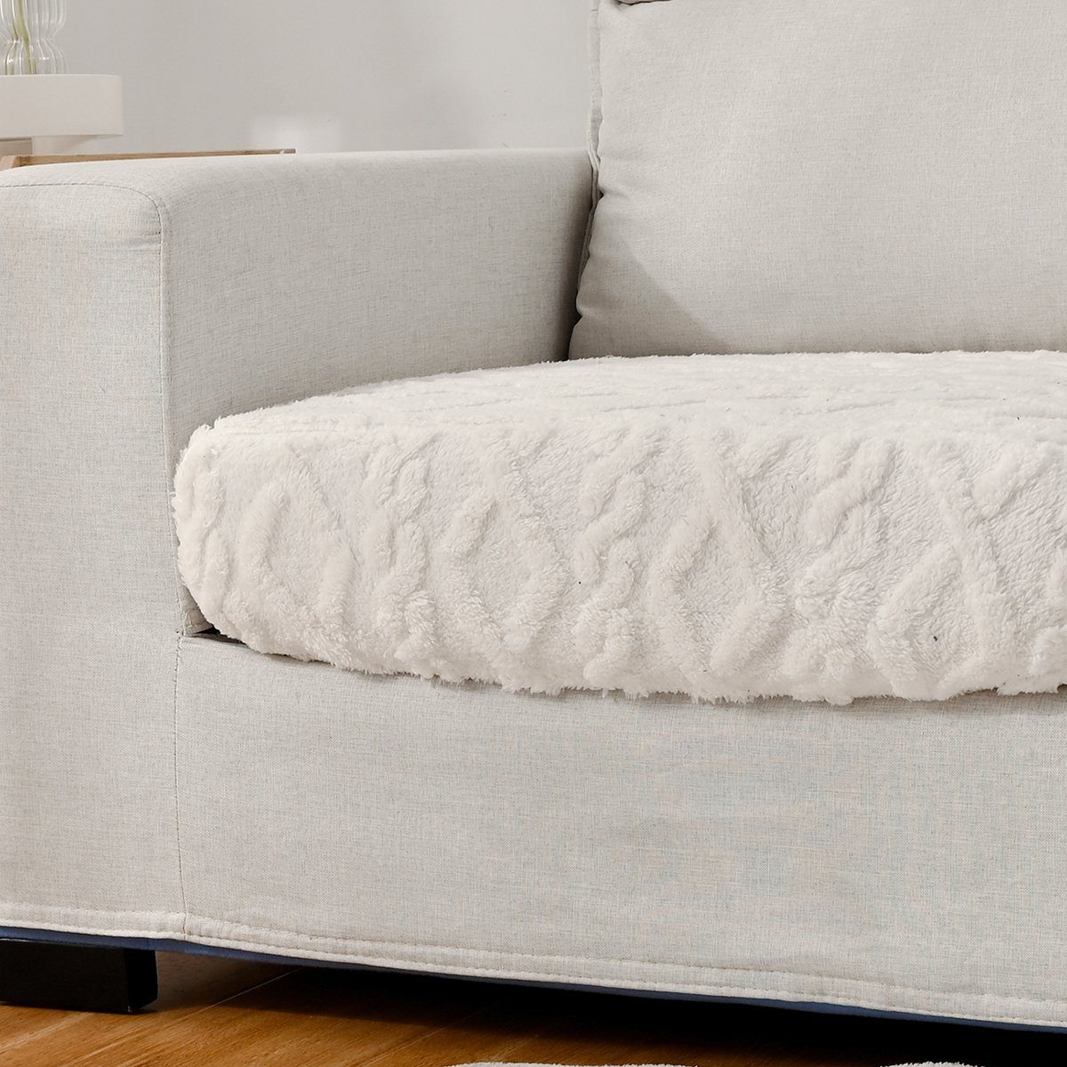Form Sofahusse, Beige Couch überzug HOMEIDEAS, L elastisch, Sofabezug