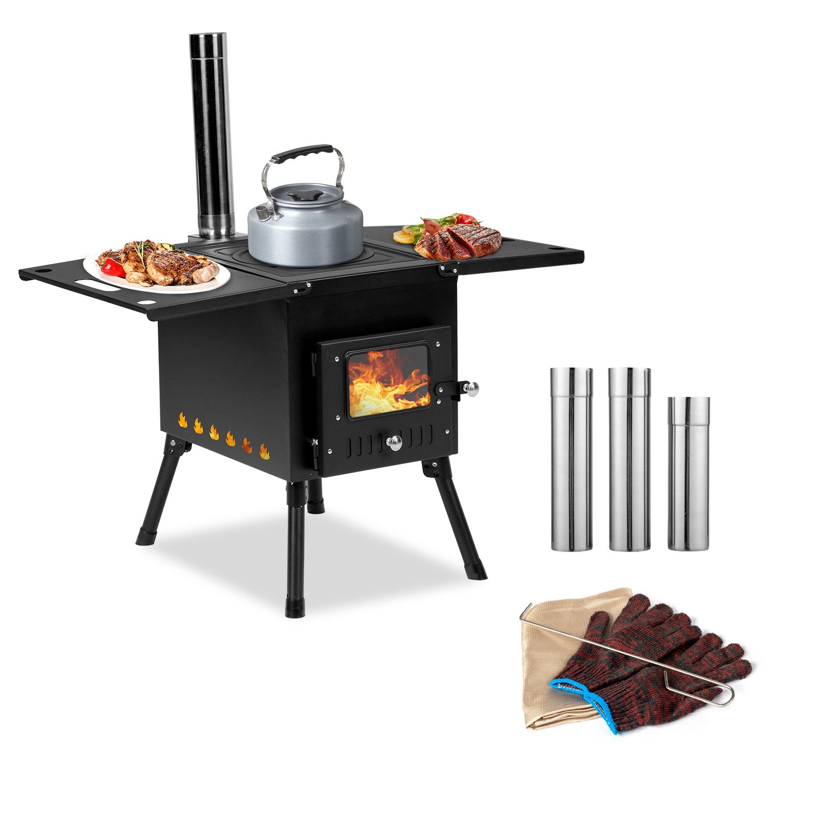 LALAHO Feuerstelle Zeltofen Campingzeltofen Camping Holzofen Gartenofen, Campingofen Werkstattofen Holzofeno outdoor kocher für Camping