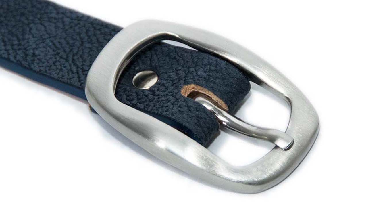 Bag & Belt Ledergürtel Damen-Gürtel 2 cm Nubukleder dunkelblau strukturiert