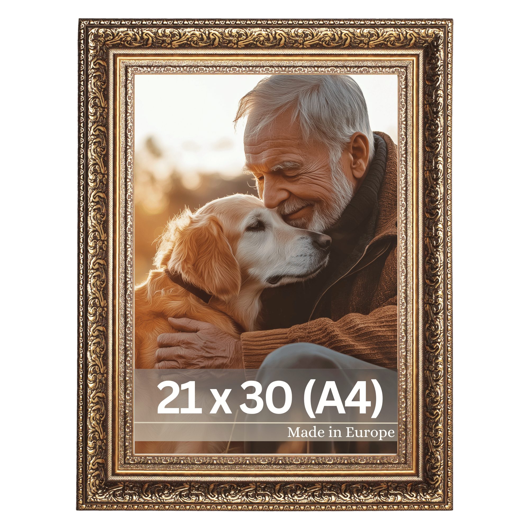 Victor (Zenith) Bilderrahmen Leonardo, Bilderrahmen A4 Gold Braun 21 x 30 c günstig online kaufen