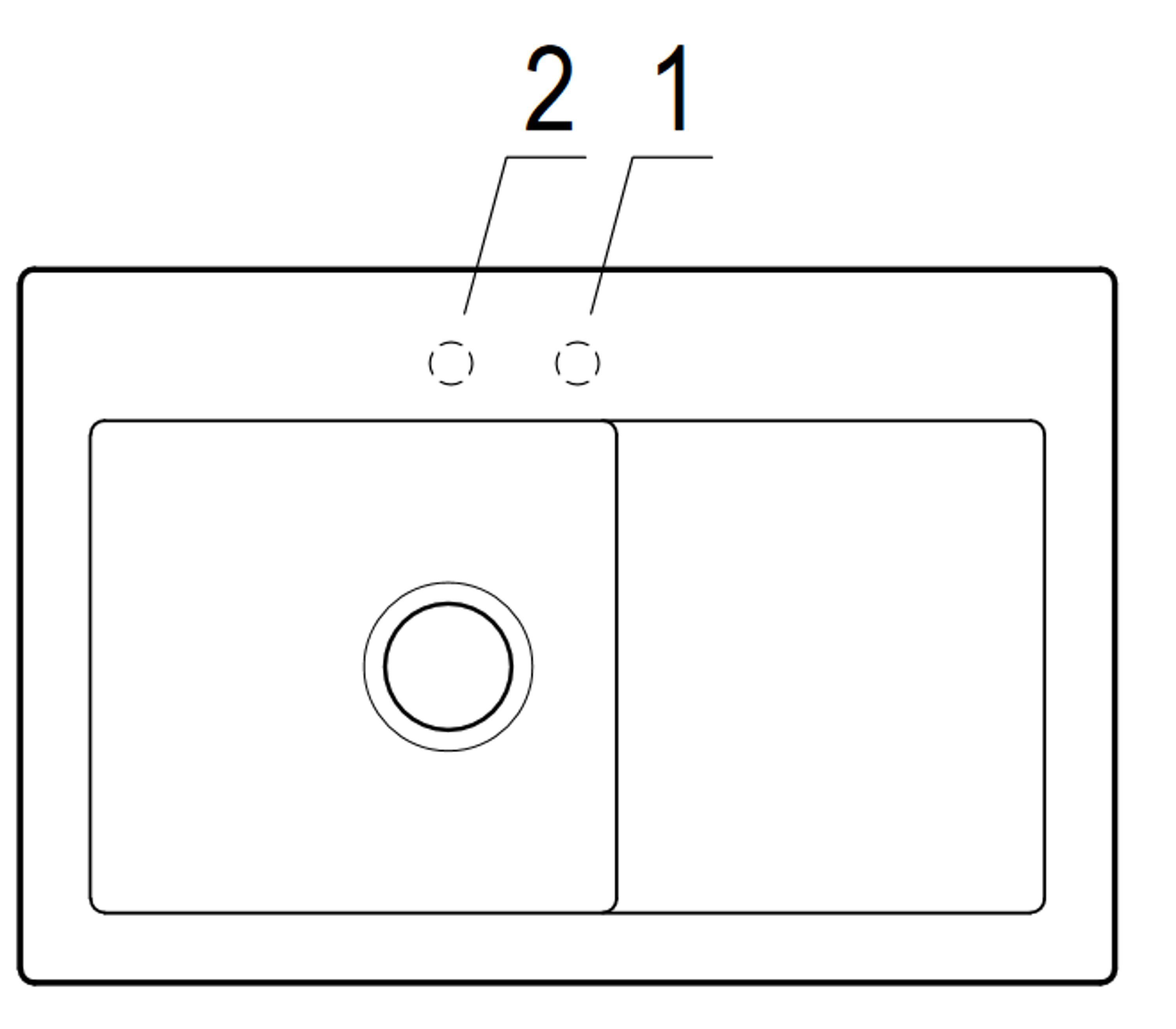 Villeroy & Boch Subway cm, 02 Serie, 78/22 SL, 6772 Küchenspüle links rechts Rechteckig, möglich und Becken