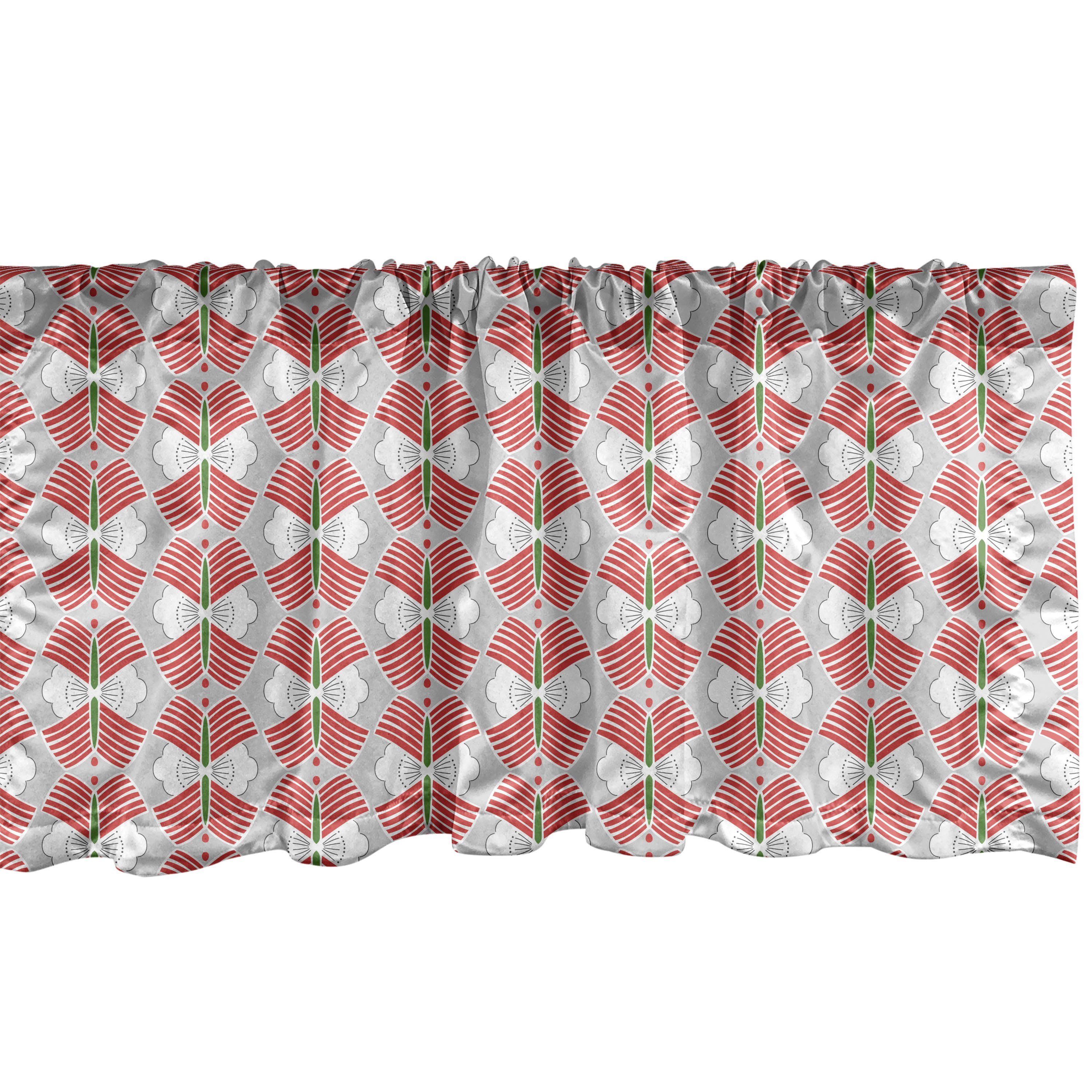 Scheibengardine Vorhang Volant für Küche Ornament Kultur mit Abstrakt Dekor Microfaser, Forms Stangentasche, Abakuhaus, Schlafzimmer
