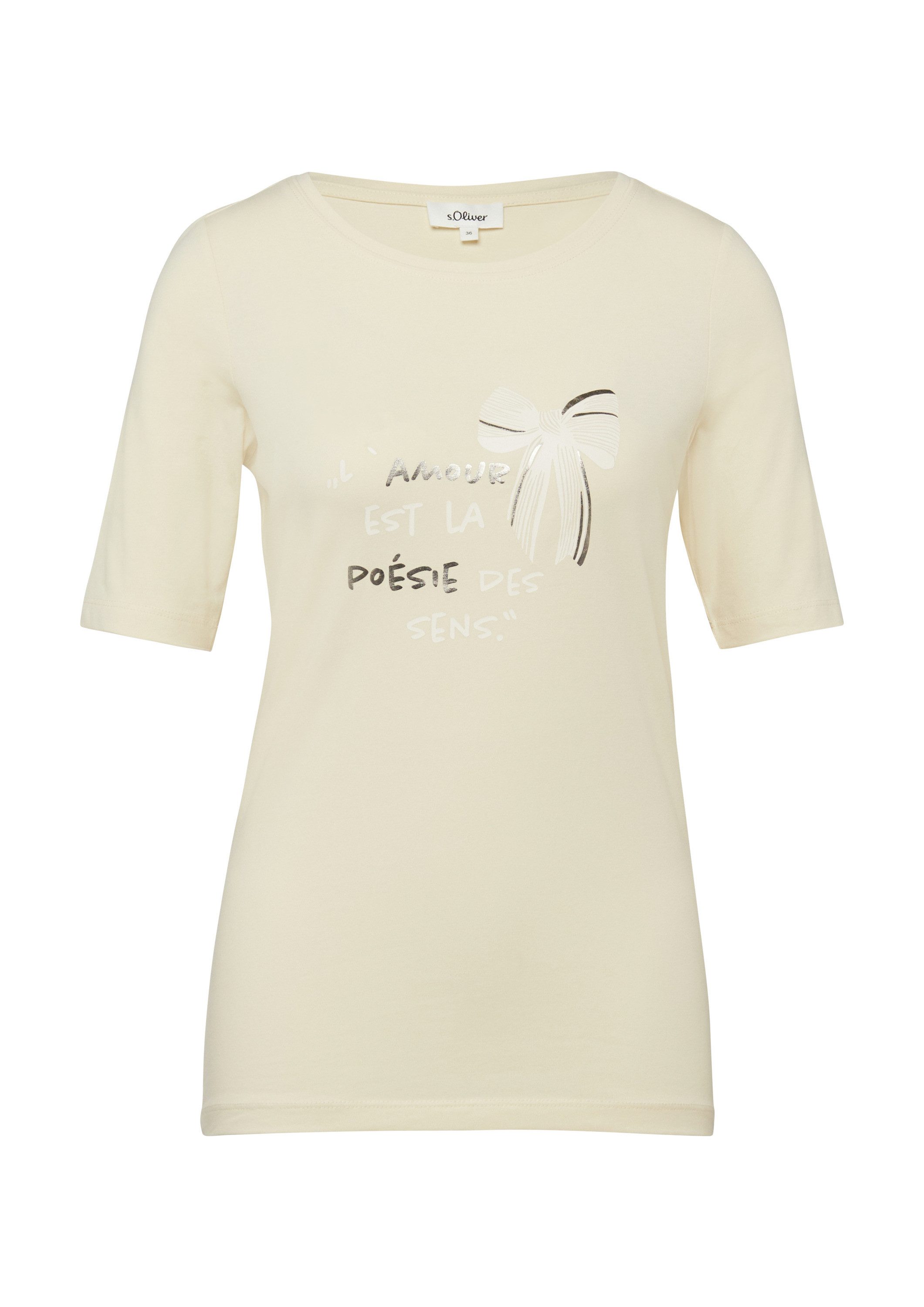 s.Oliver Kurzarmshirt T-Shirt T-Shirt mit Frontprint im Slim Fit günstig online kaufen