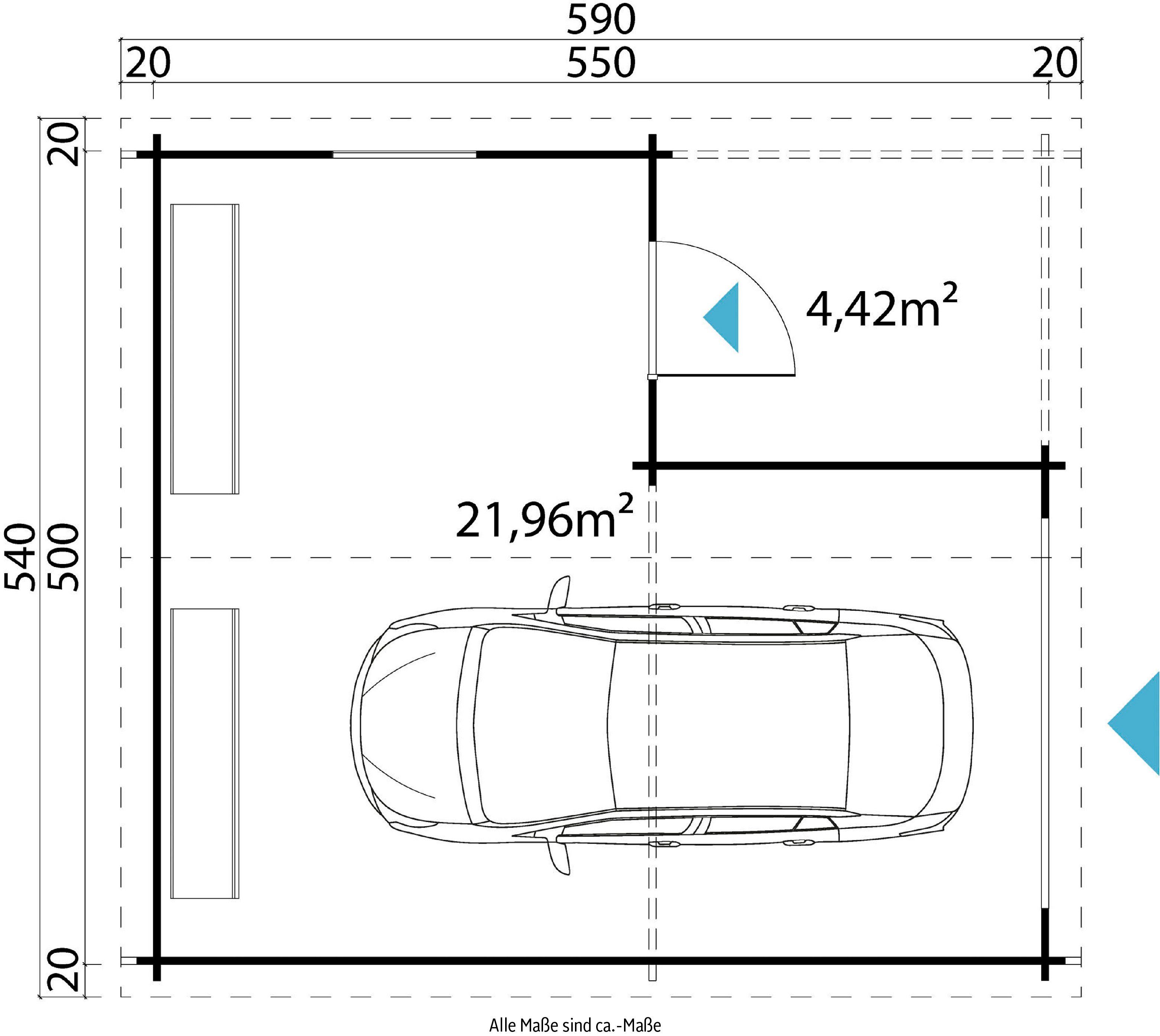 MAJA Nevis LASITA (Mit zusätzliche naturbelassen Eingang) Garage