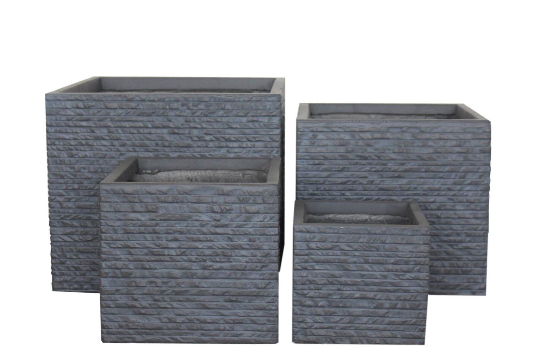 tegawo Blumenkasten Brickstone Klinkeroptik quadratisch grau, günstig online kaufen