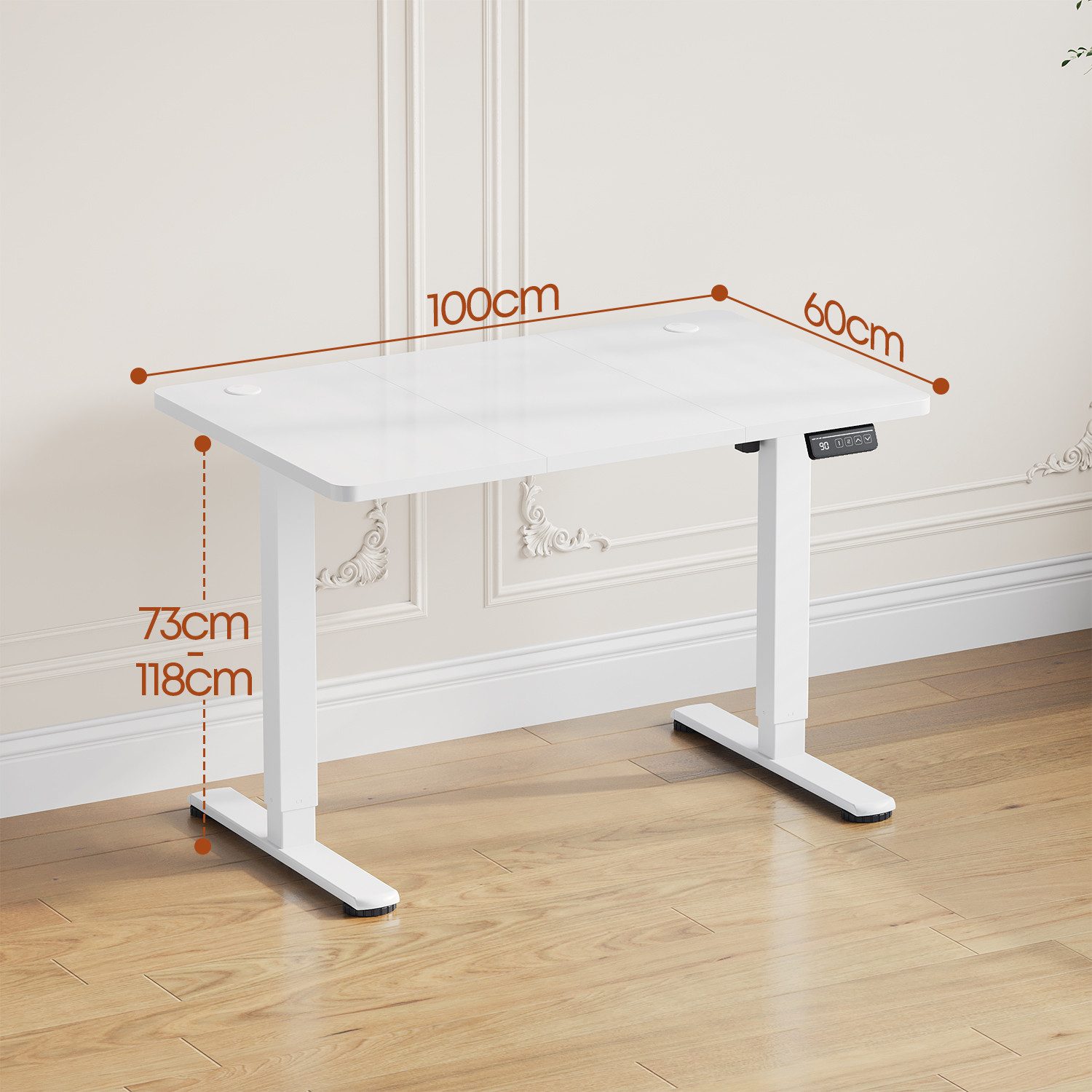 HOMALL Schreibtisch Höhenverstellbar elektrischer Memory-Funktion 100/120/140/160/180cm (Zweistufige Hohenverstellung Ergonomischer Kopfhorerhaken und Kabelhalterung)