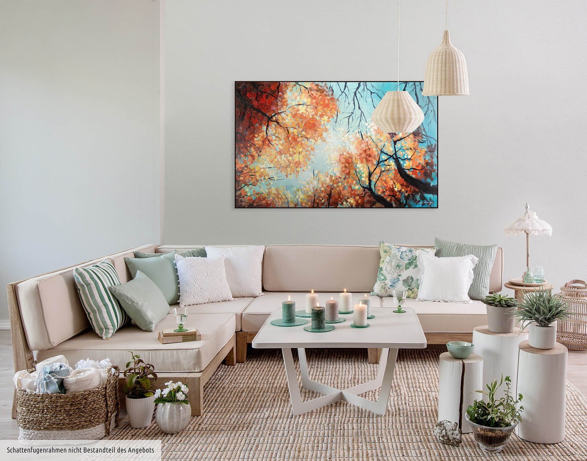 KUNSTLOFT Gemälde Tanz Baumkronen Wandbild Wohnzimmer HANDGEMALT 100% der cm, 120x75 Leinwandbild