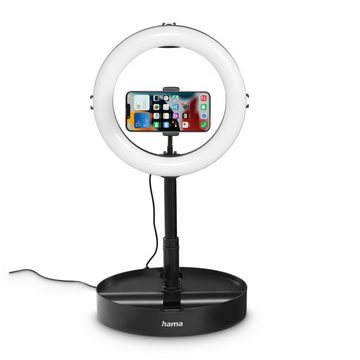 Hama Ringlicht LED Ringleuchte mit Stativ für Handy, Webcam, Mikrofon, Videokonferenz