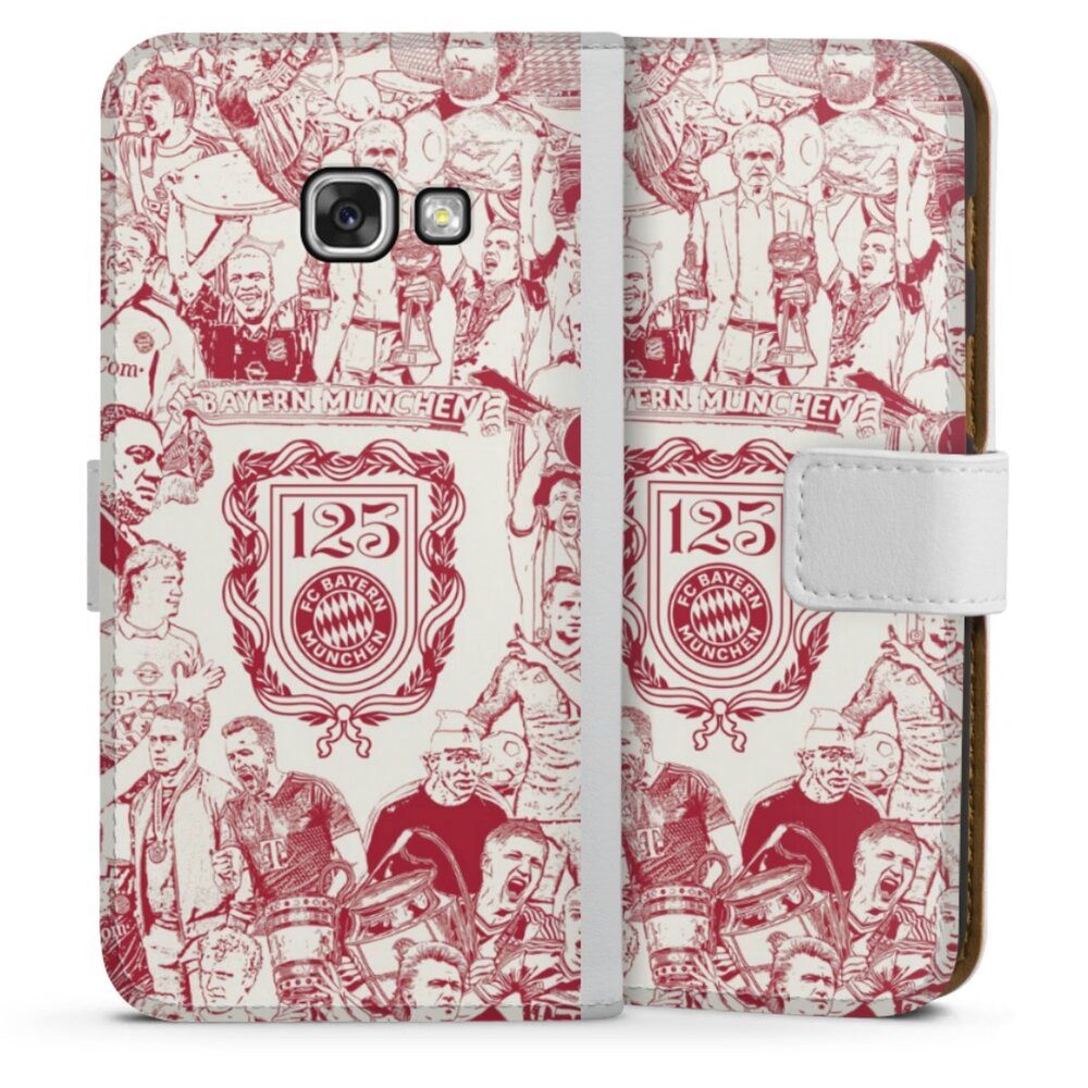 DeinDesign Handyhülle FCB 125 Jahre FC Bayern München Offizielles Lizenzprodukt, Samsung Galaxy A3 (2017) Hülle Handy Flip Case Wallet Cover