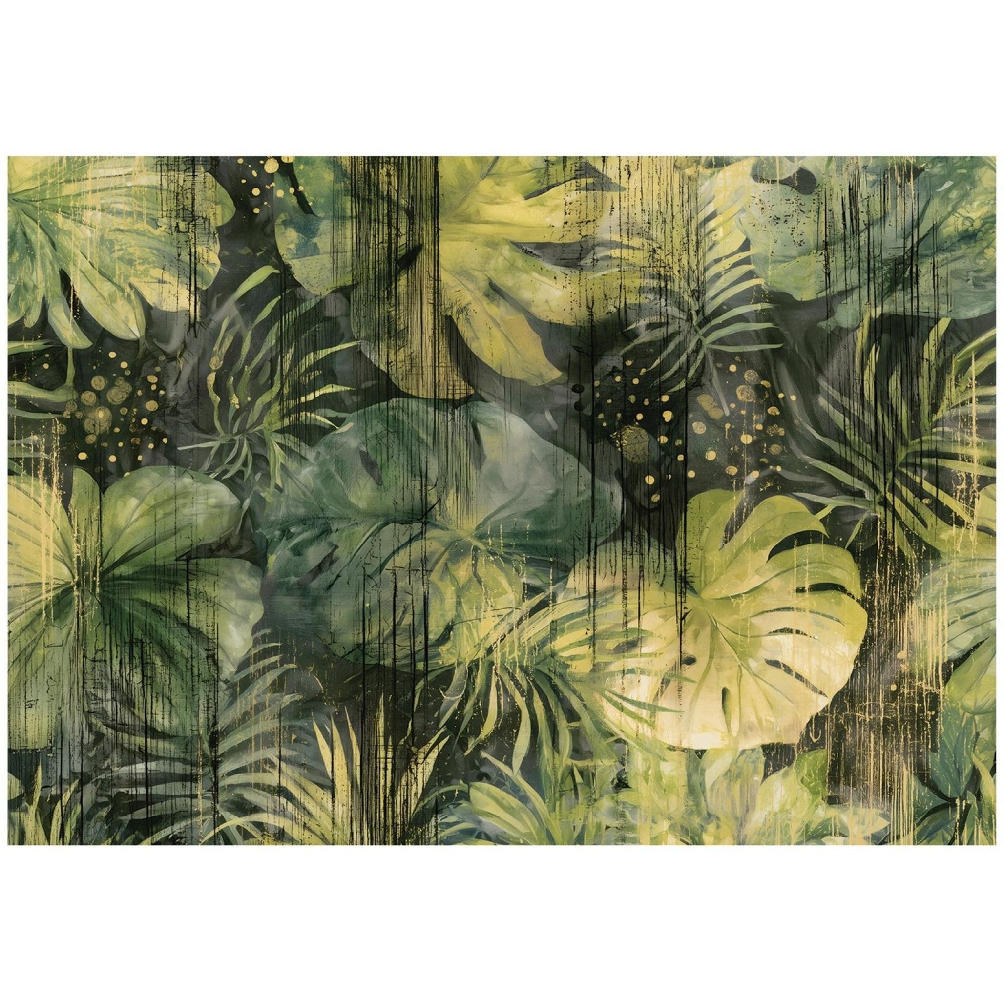 Wallarena Fototapete Blätter im Dschungel in Grün aus Vinyl für Wohnzimmer, glatt, floral, (2 St), Motivtapete Tropischer Stil für Schlafzimmer 254x184cm