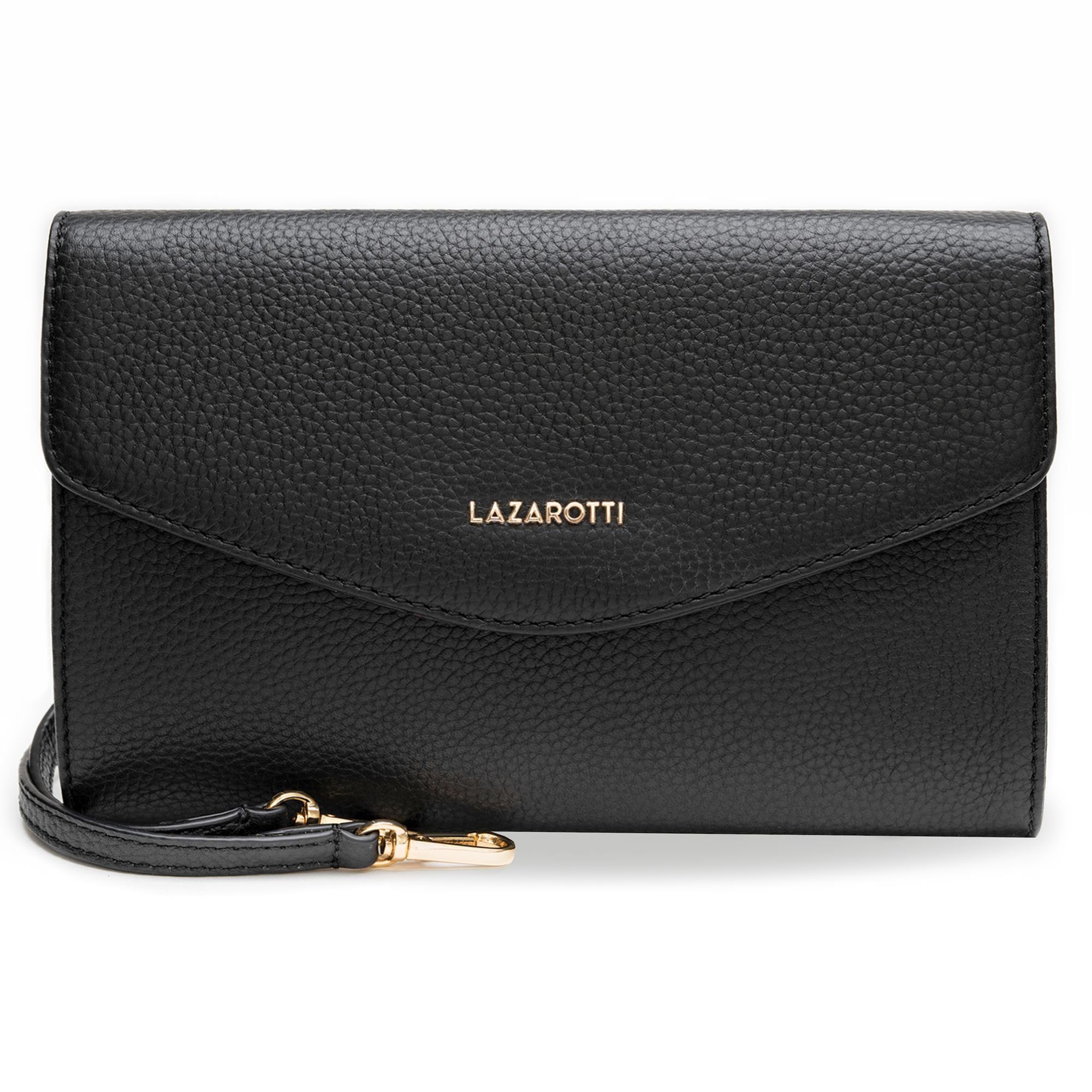 black Lazarotti Leder Leather, Clutch Bologna