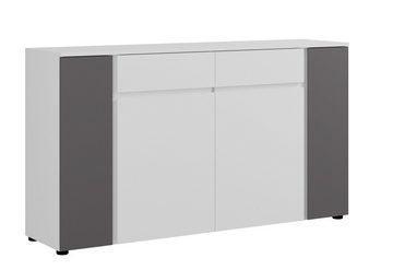 xonox.home Sideboard Sideboard Kato groß, weiß / anthrazit grau, inkl. Frontbeleuchtung