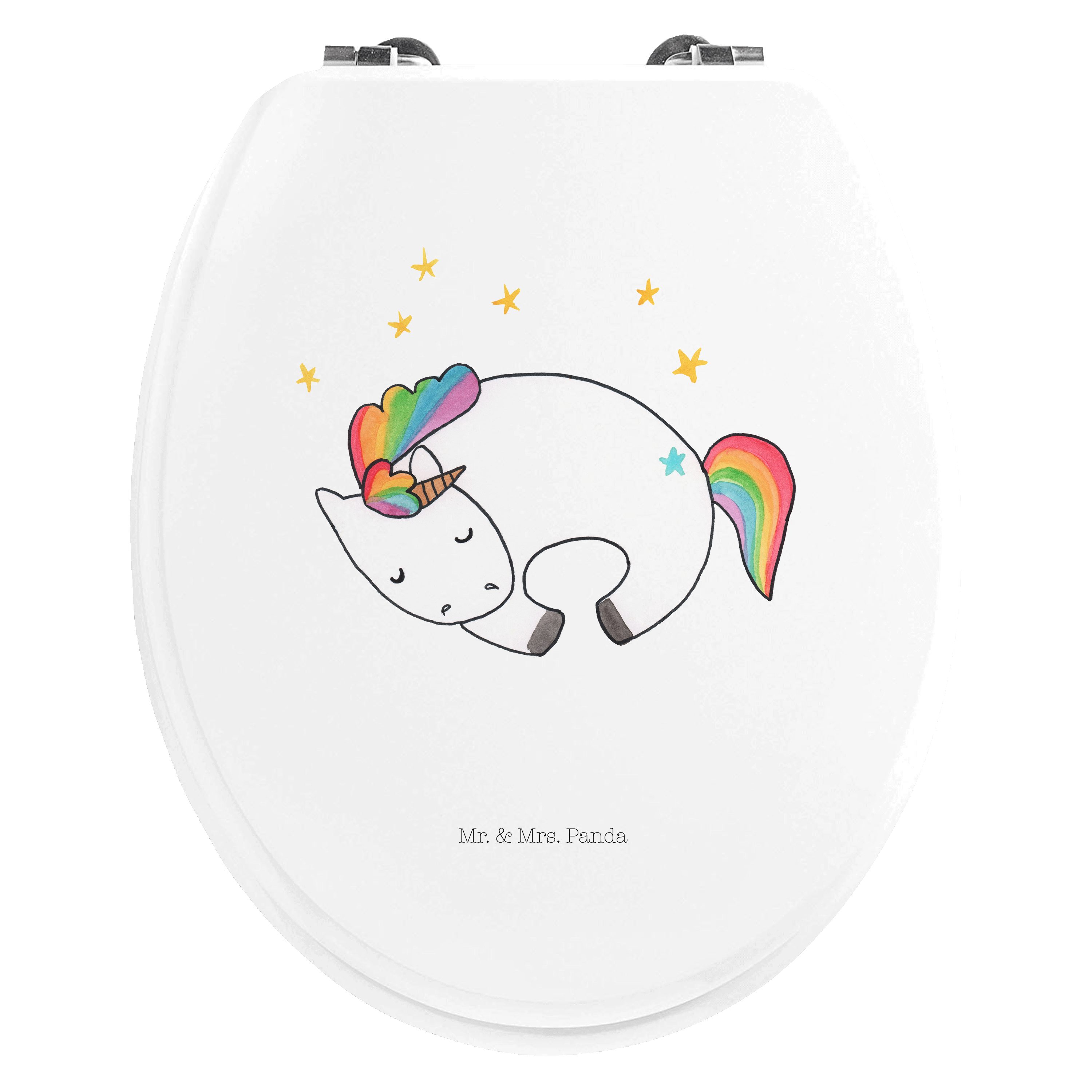 WC-Sitz Einhorn Nacht - Weiß - Geschenk, Toilettendeckel, WC-Sitz, Realität
