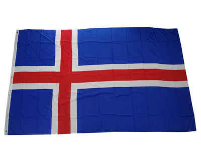 trends4cents Flagge XXL Flagge Fahne mit 3 Messingösen in 250 x 150 cm (Island), für Fahnenmaste