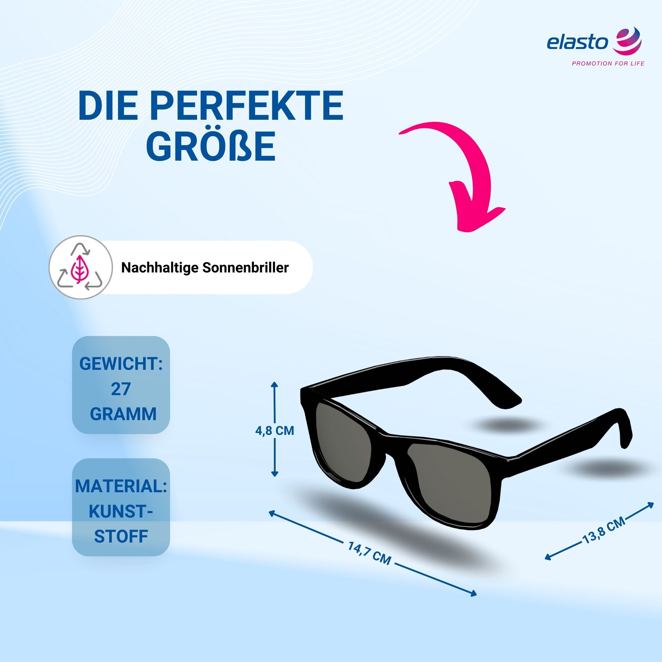 elasto Sonnenbrille BEACH Brille mit UV400 Schutz perfekt für den Sommer