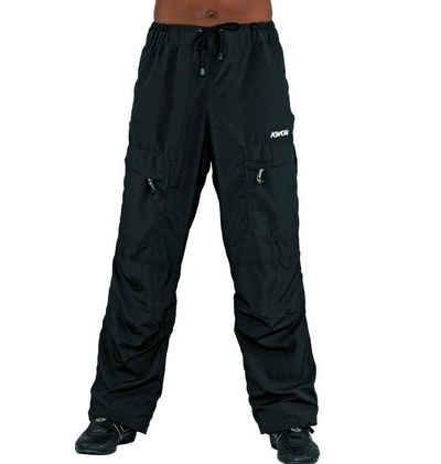 KWON Sporthose Cargohose Herren Cargo Freizeit Hose schwarz uni samtigem Mikrofaser-Material, Mesh-Innenfutter