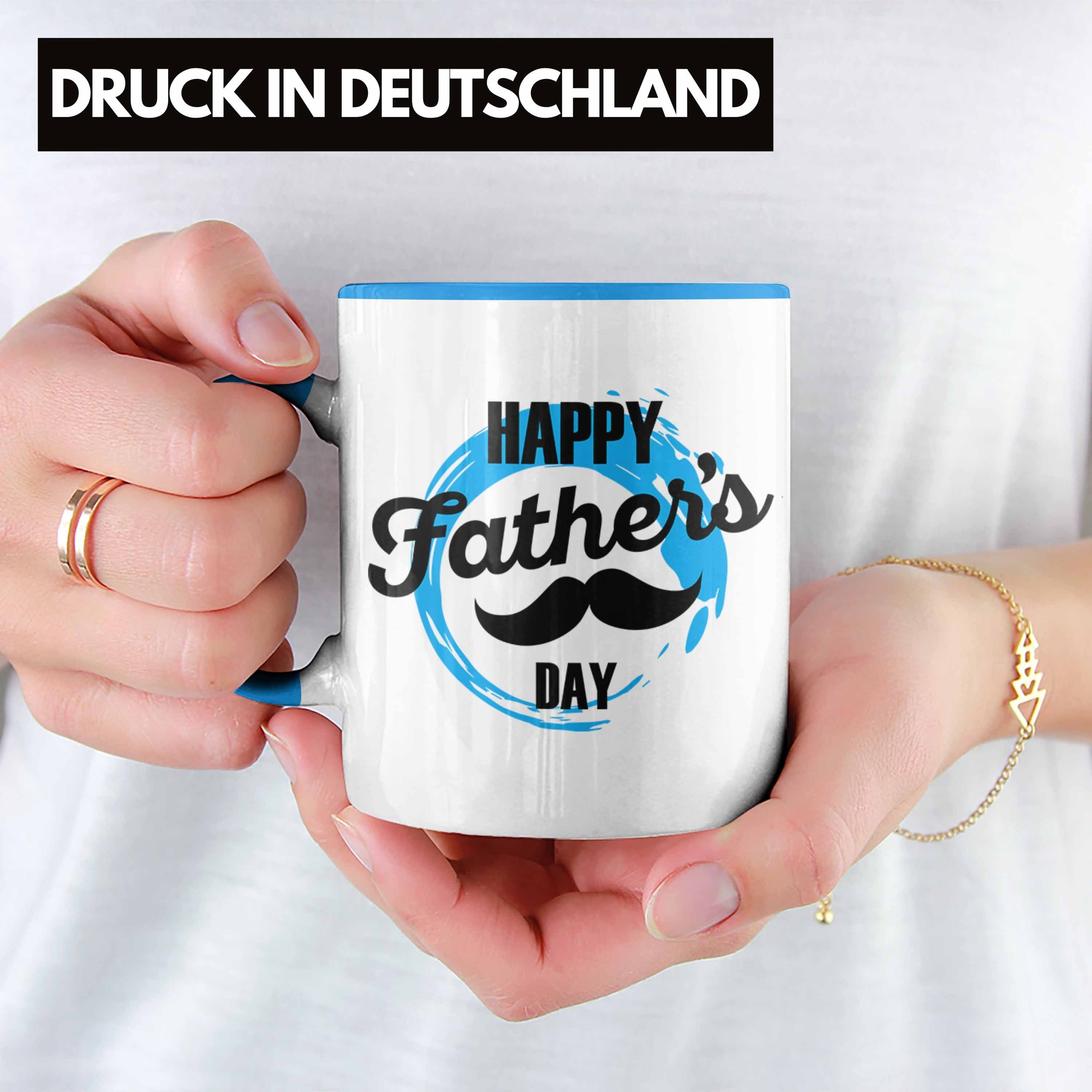 Geschenk den Tasse Father's Happy für Blau Trendation Vatertag Papa Day für Tasse