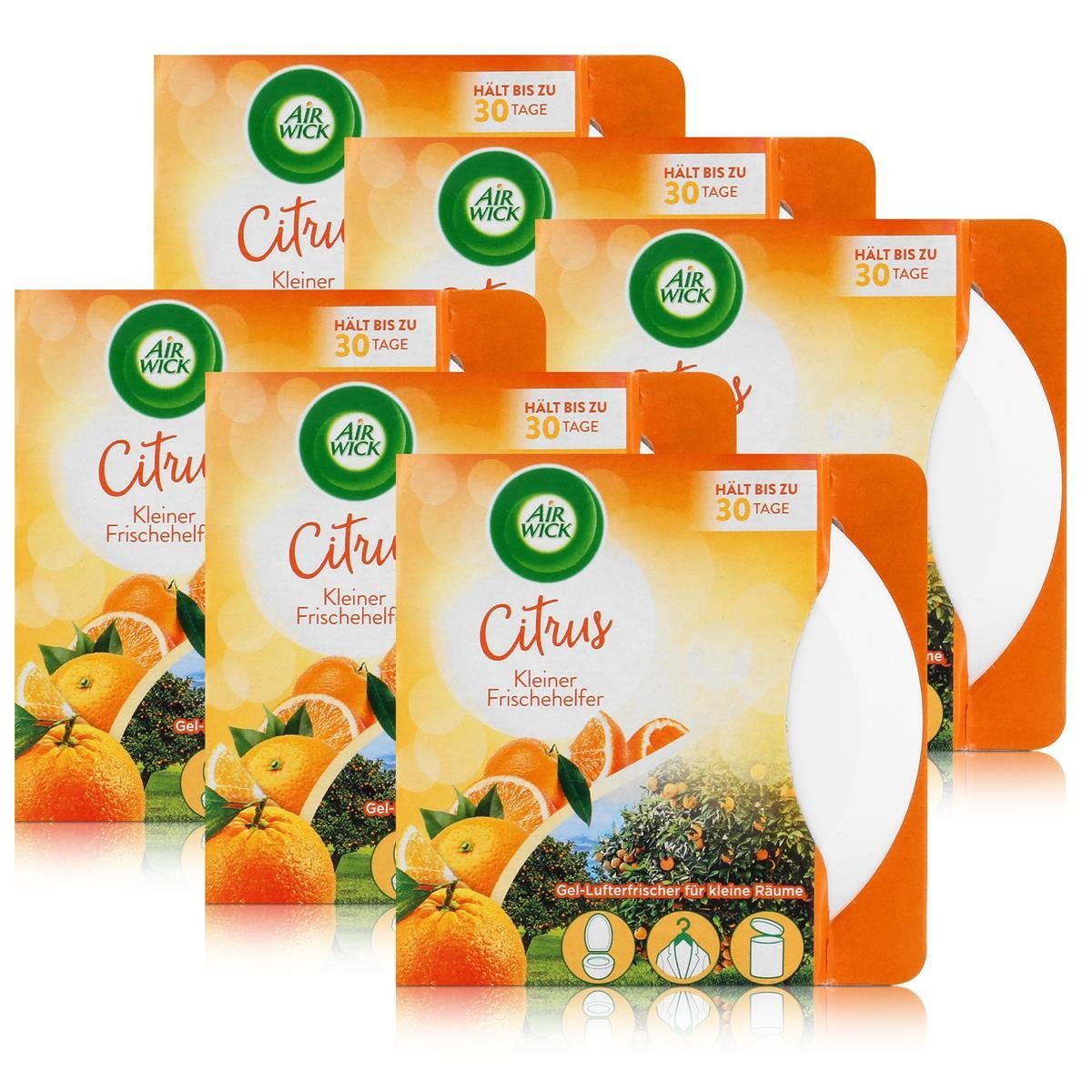 Raumduft Air Gel-Lufterfrischer Raumduft Pack Air Helfer Citrus (6er Wick - Kleiner Wick