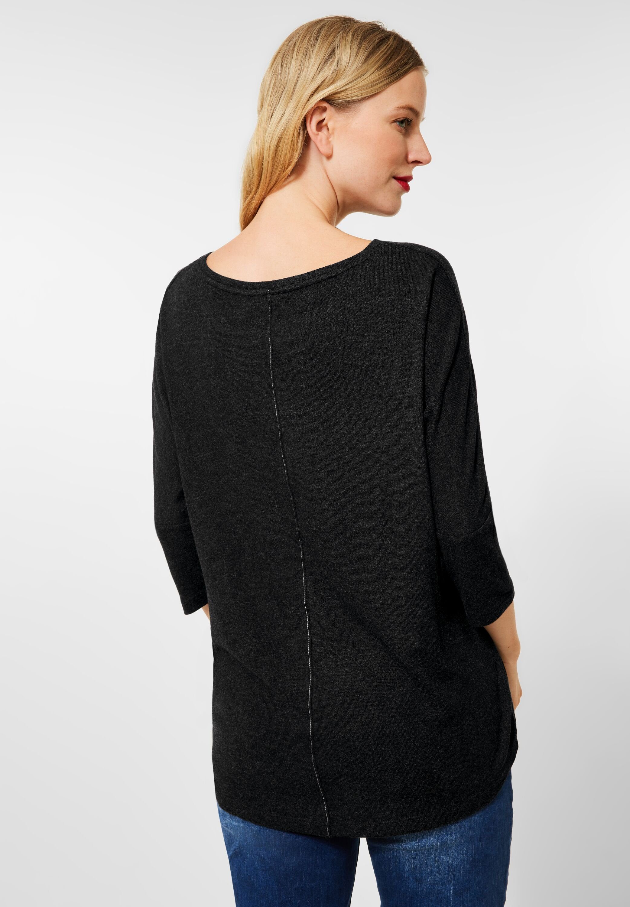 ONE in anthracite Unifarbe STREET 3/4-Arm-Shirt melange