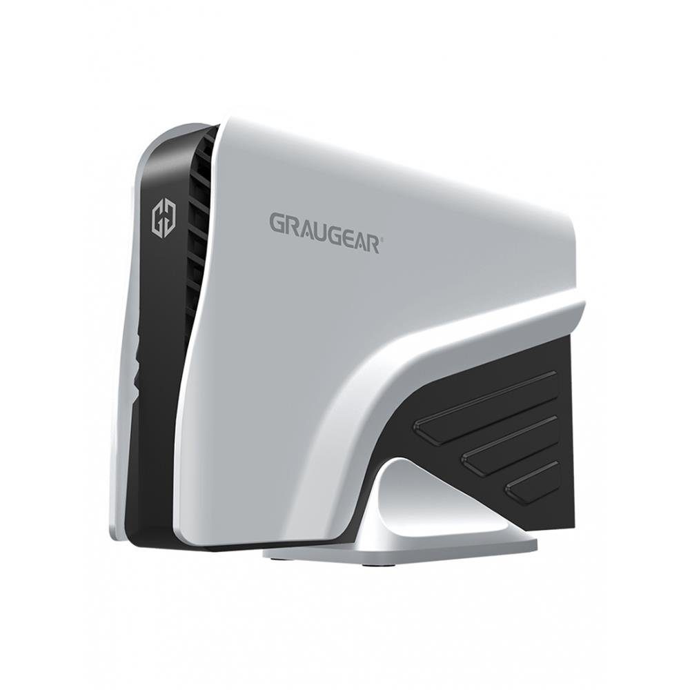 GRAUGEAR Festplatten-Gehäuse G-3501-A-10G, externes USB C Festplatten Gehäuse 3,5" SATA PS5 Design für Gamer