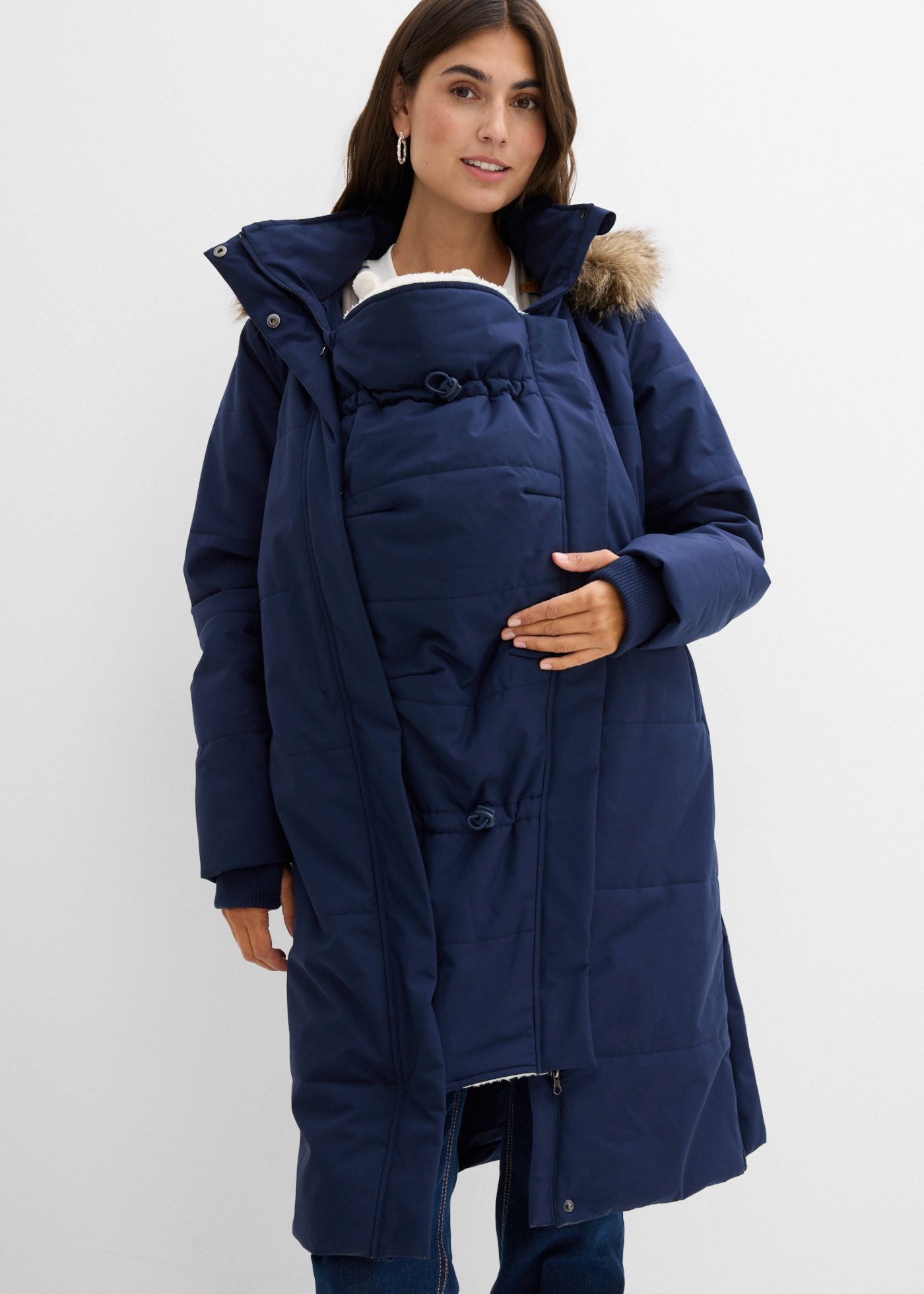 bonprix Umstandsmantel mit Trageeinsatz für das Baby, regen- und windabweisend