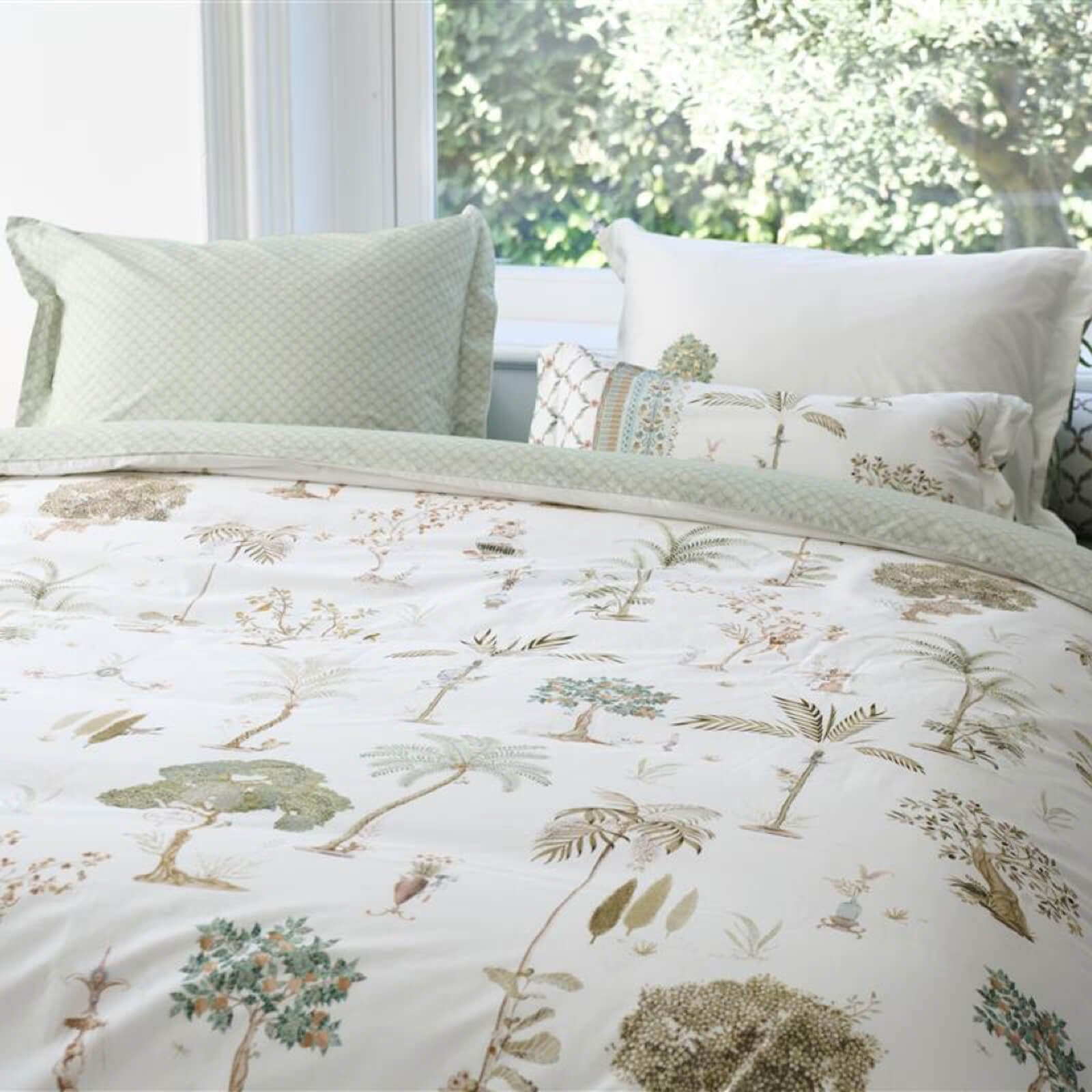 PiP Studio Bettwäsche Giardini di Frutta Weiß, Perkal, 2 teilig, Palmen, Bäume, Landschaft