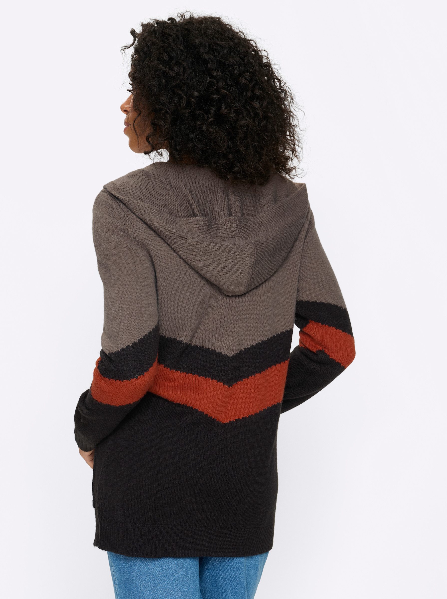 Sieh an! Strickjacke Long-Strickjacke Langarm Intarsien, Jersey günstig online kaufen