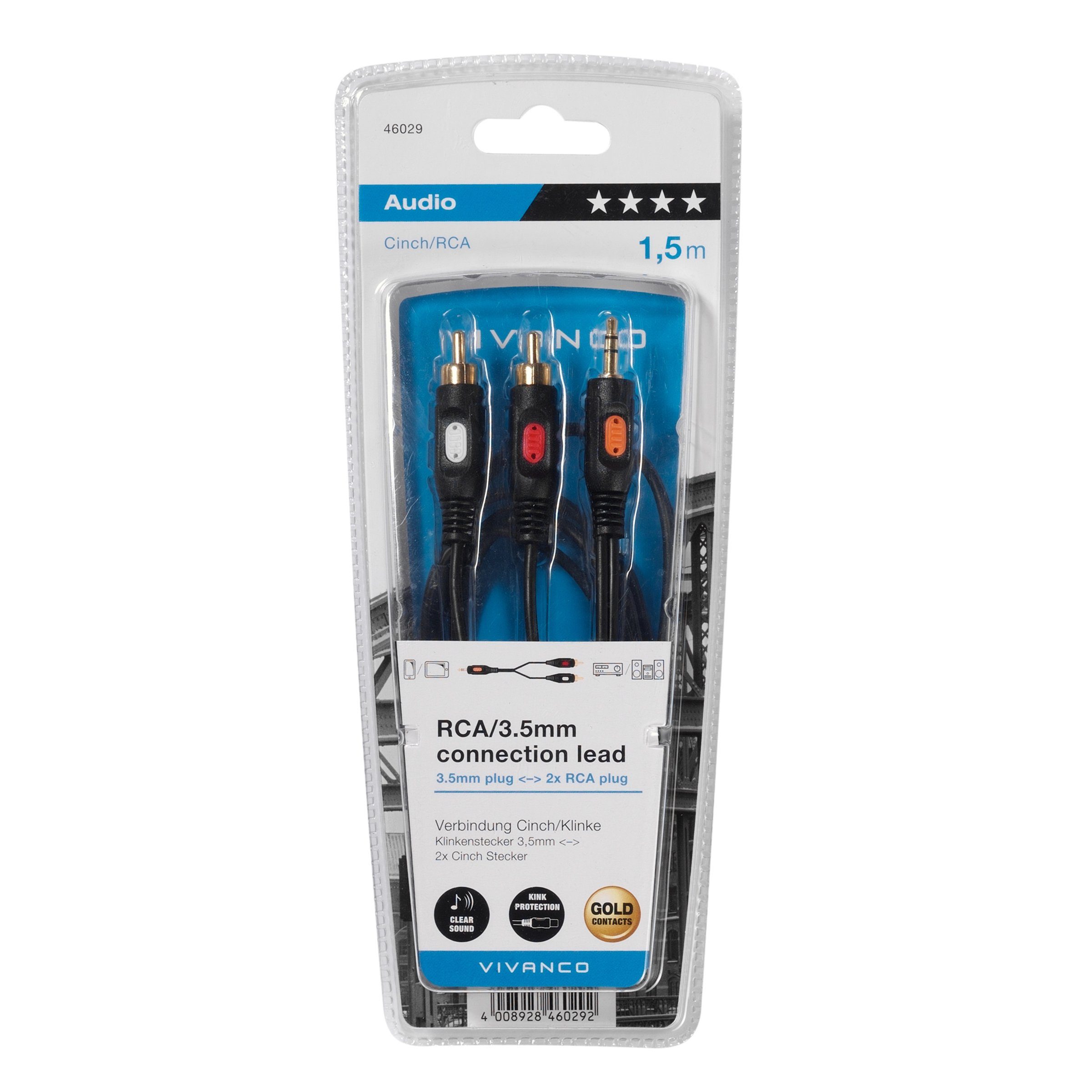 Vivanco Audio- & Video-Kabel, Audiokabel, Klinken Kabel (5 cm)