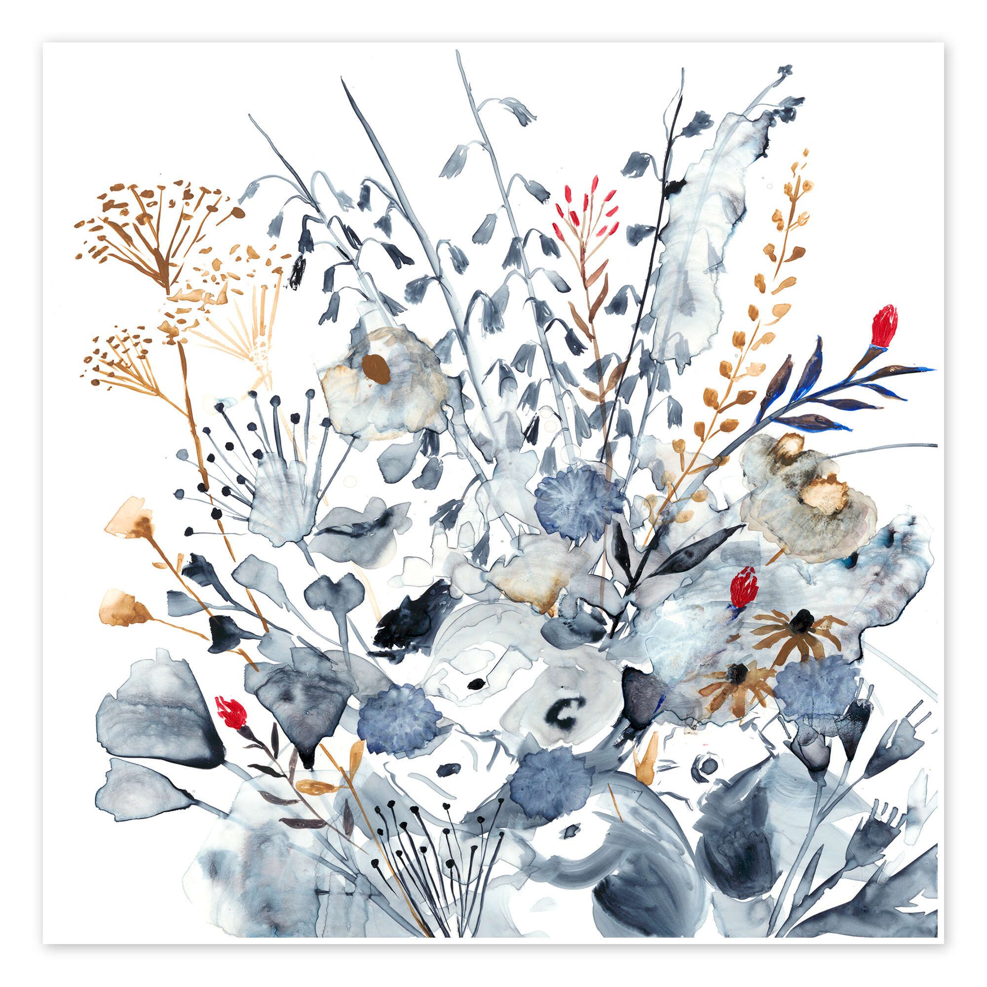 Posterlounge Wandbild Indigo & Ocker I, Victoria Borges, erhältlich als Poster, Leinwandbild, Wandsticker oder Acrylglasbild