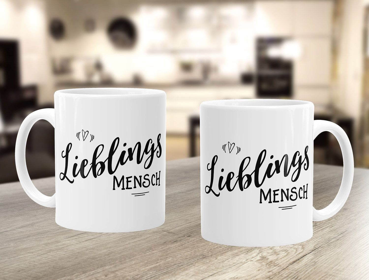 Freundin MoonWorks Keramik Tasse Lieblingsmensch Geschenk-Tasse Kaffee-Tasse Partner MoonWorks®, weiß einfarbig Freundschaft