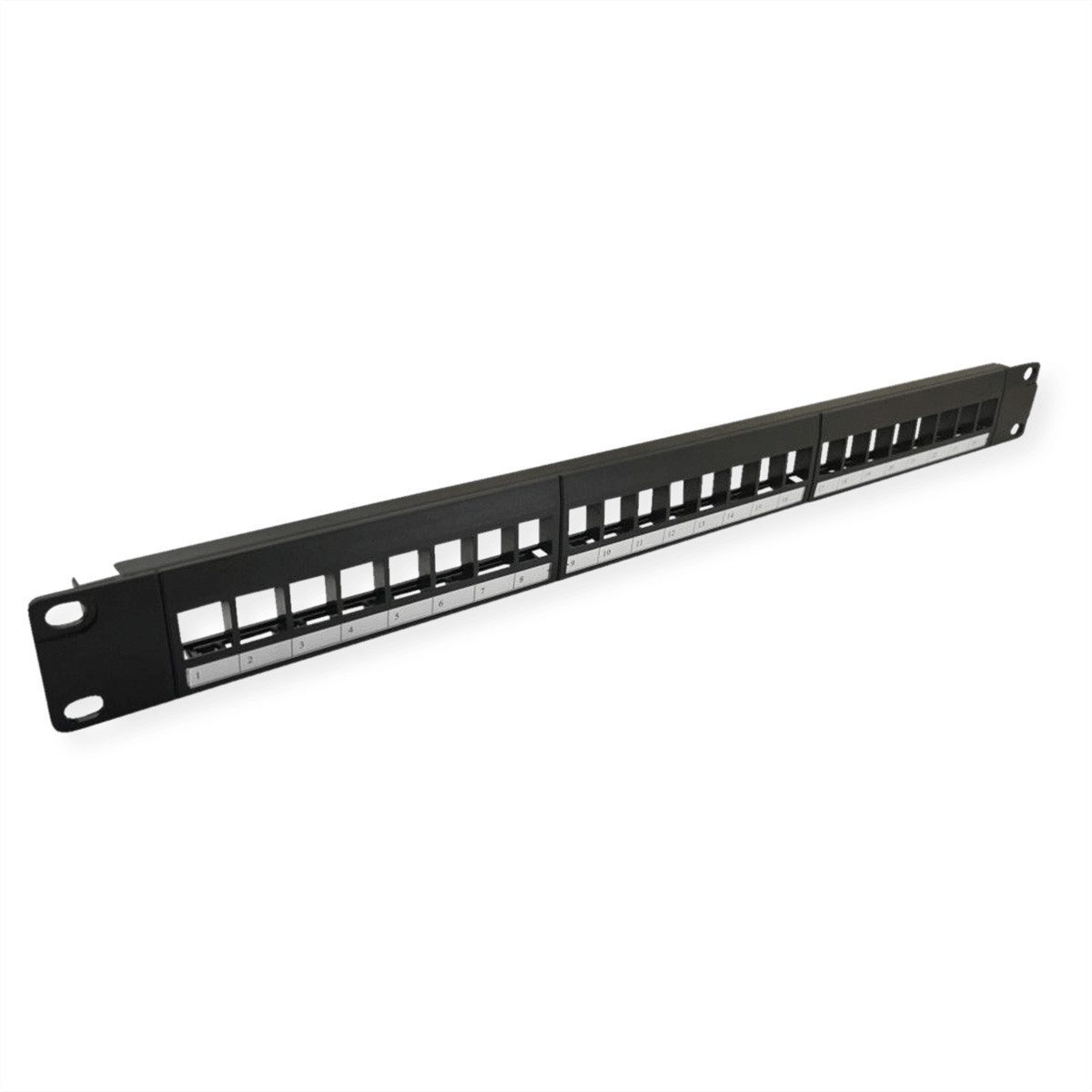 19"-Keystone-Modulträger, 24 Ports, 1HE Netzwerk-Panel