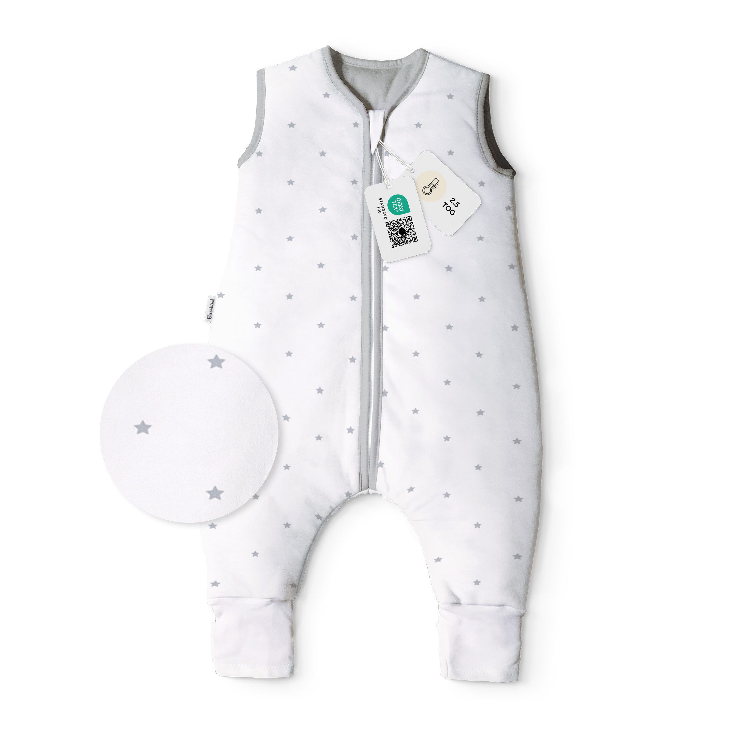 Ehrenkind Babyschlafsack Schlafsack mit Füßen 2.5 TOG, Bio-Baumwolle, Ganzjahr (Standard by OEKO-TEX, 100% Bio-Baumwolle, 2.5 TOG, Ganzjahresschlafsack mit Beinen), Baby Schlafsack, Schlafsack Baby