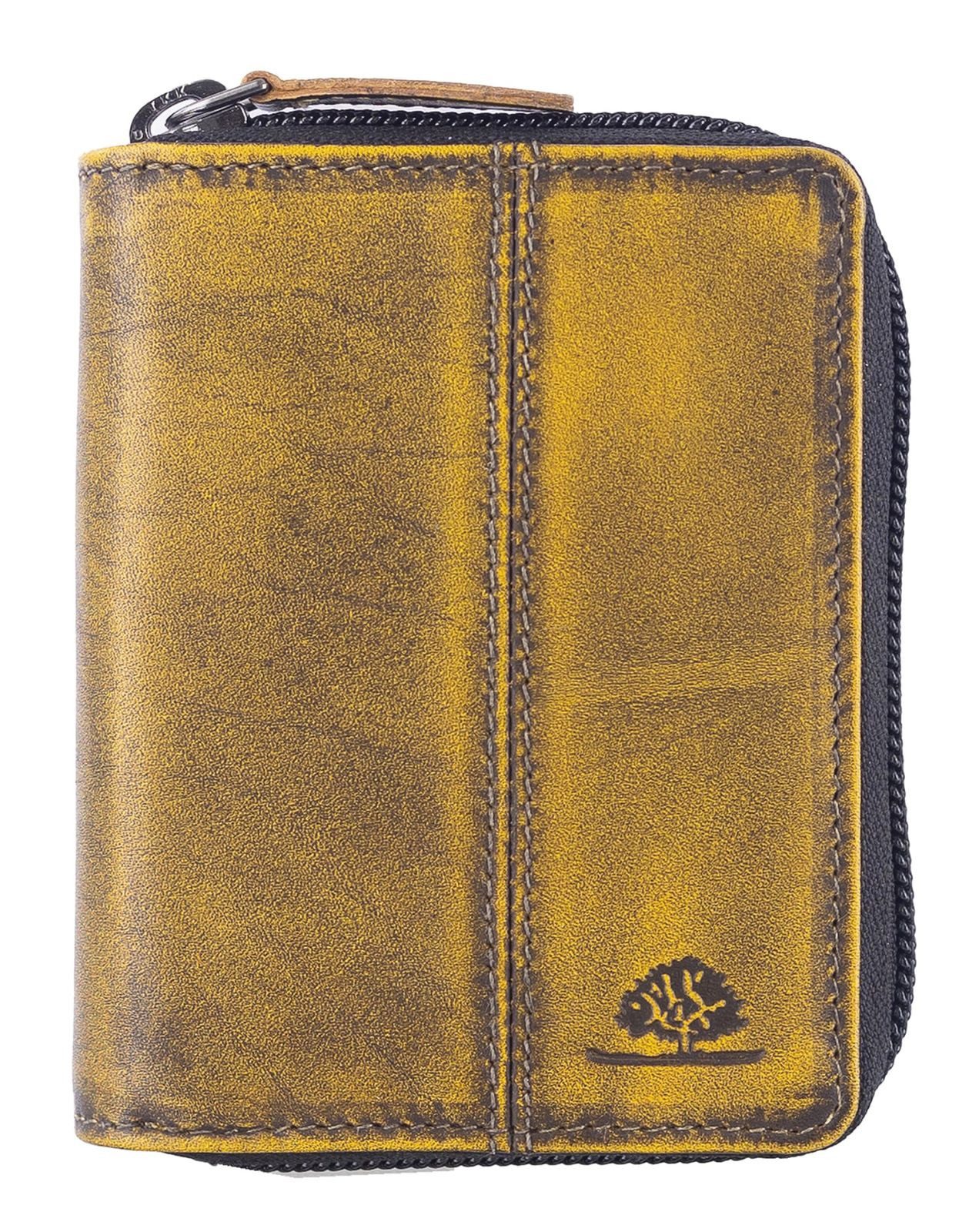 Greenburry Kartenetui Card Case RFID, aus echtem Rindsleder mit RFID-Blocker Schutz